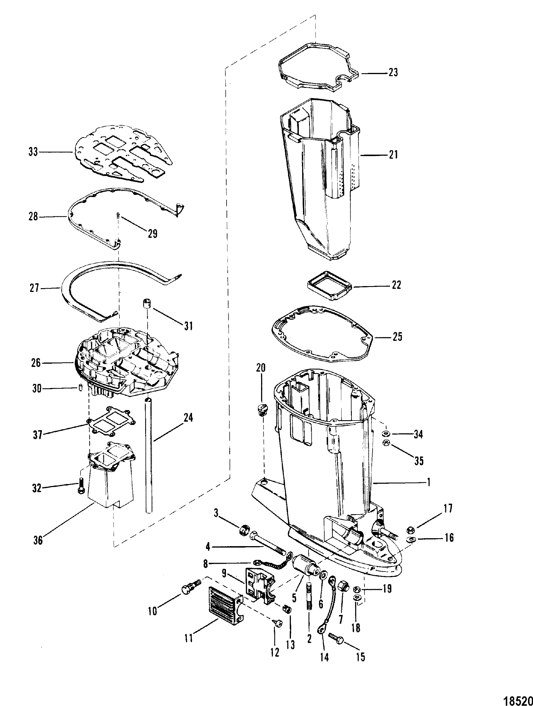 Driveshaft Housing and Exhaust Tube