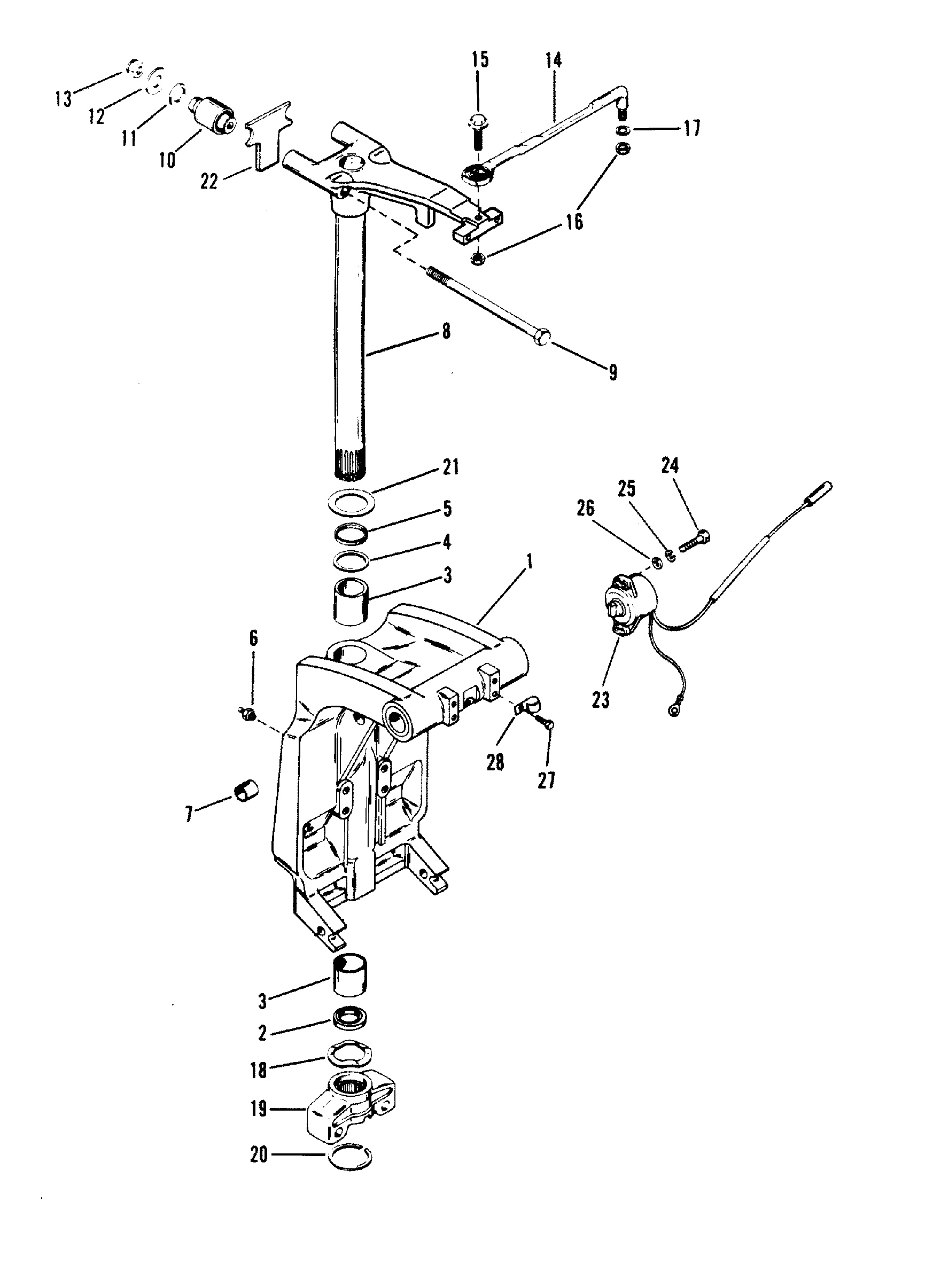 SWIVEL BRACKET AND STEERING ARM