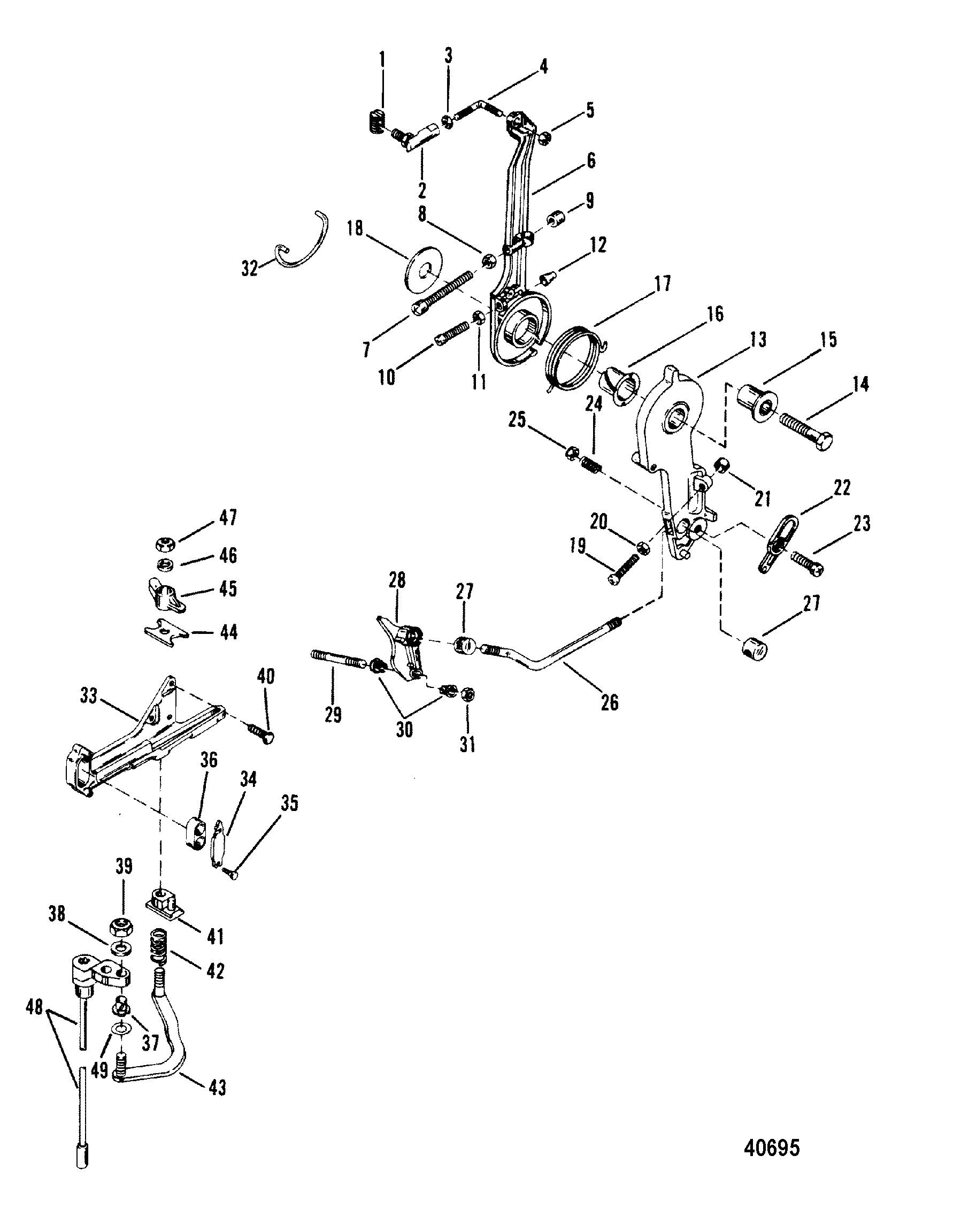 THROTTLE LEVER AND SHIFT SHAFT