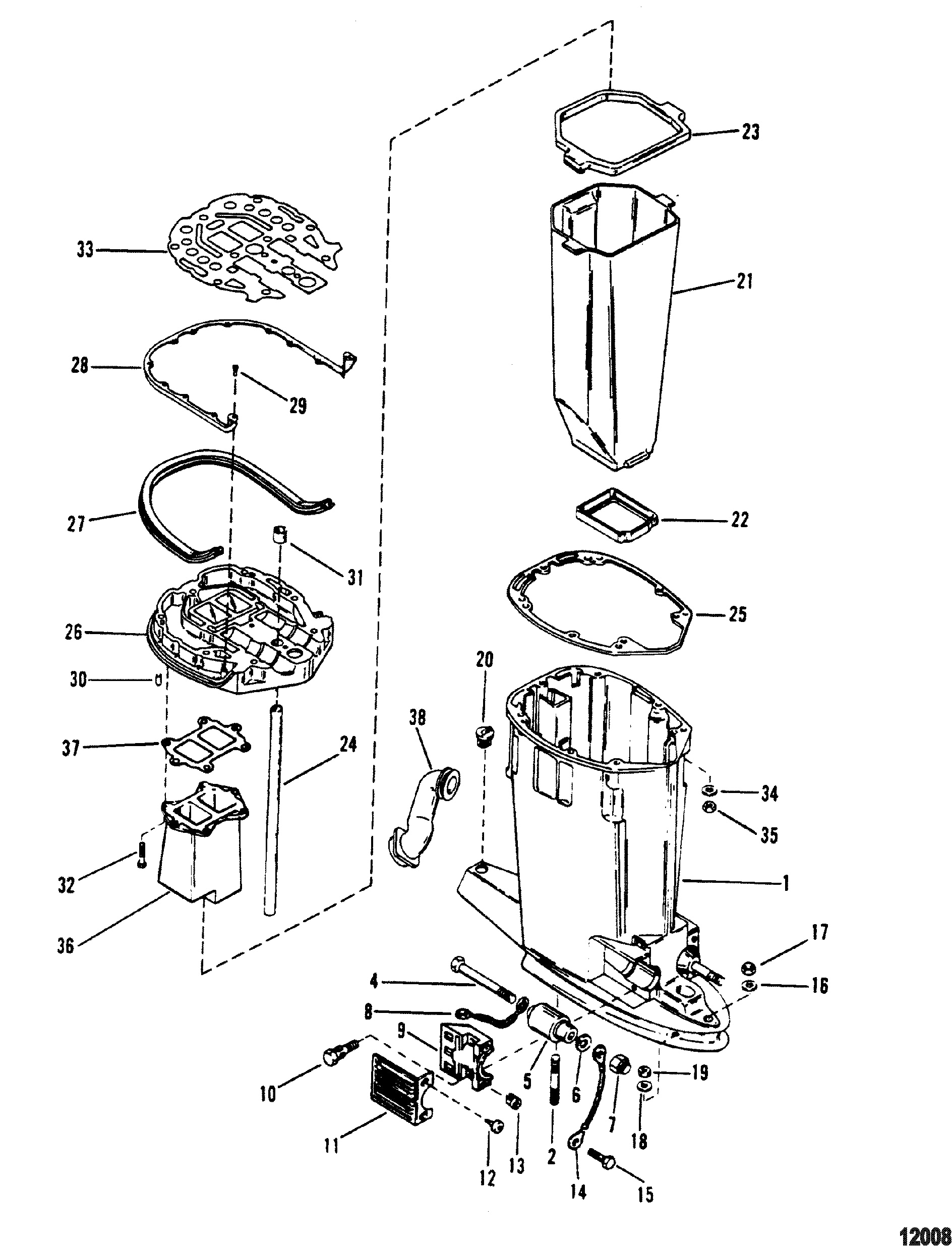 DRIVESHAFT HOUSING AND EXHAUST TUBE