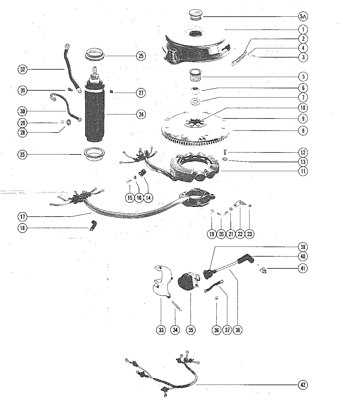 FLYWHEEL, STARTER MOTOR AND IGNITION COILS
