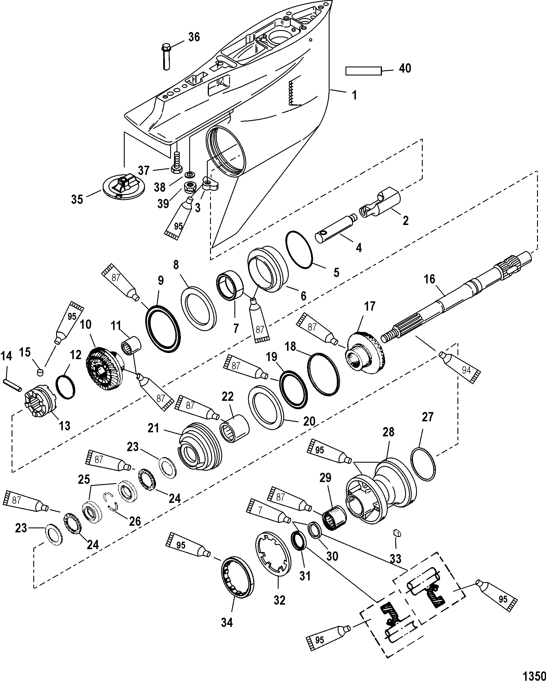 Gear Housing, Propeller Shaft - Counter Rotation