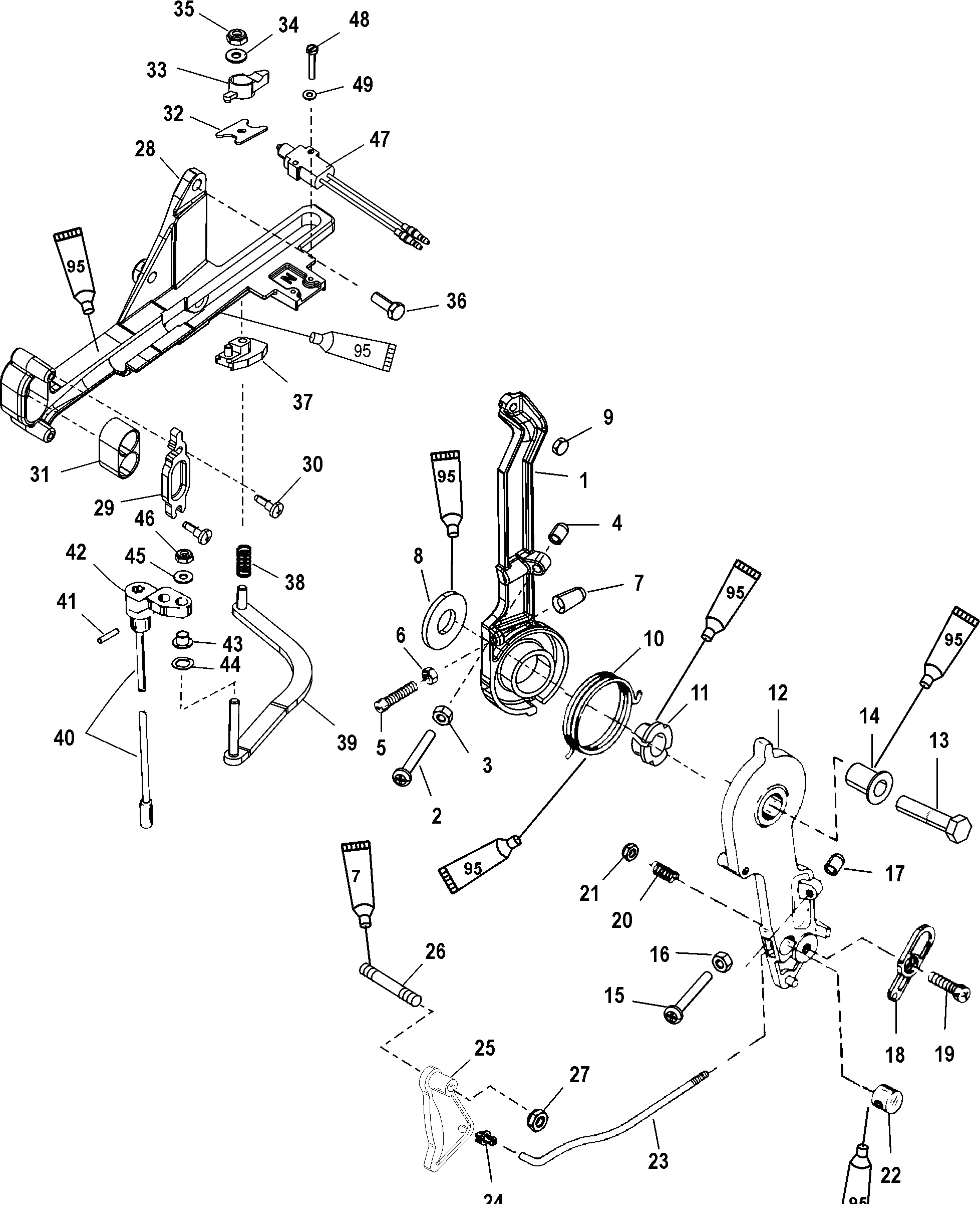 Throttle Lever and Shift Shaft