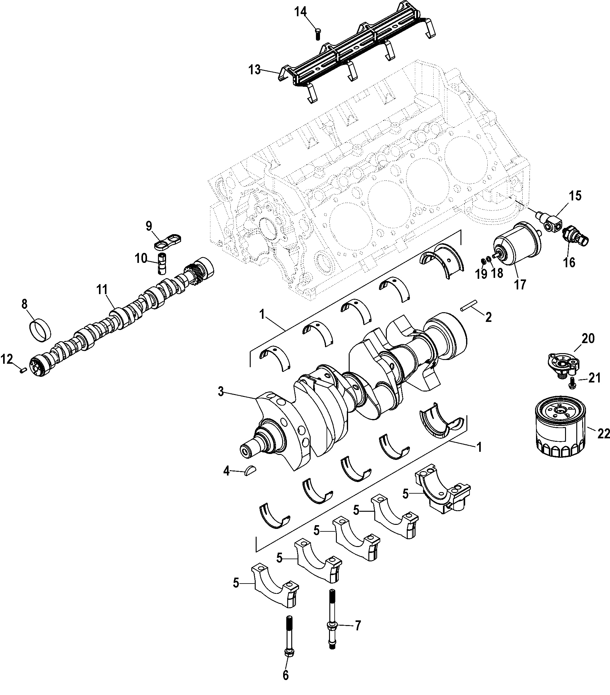 Cylinder Block, Camshaft And Crankshaft