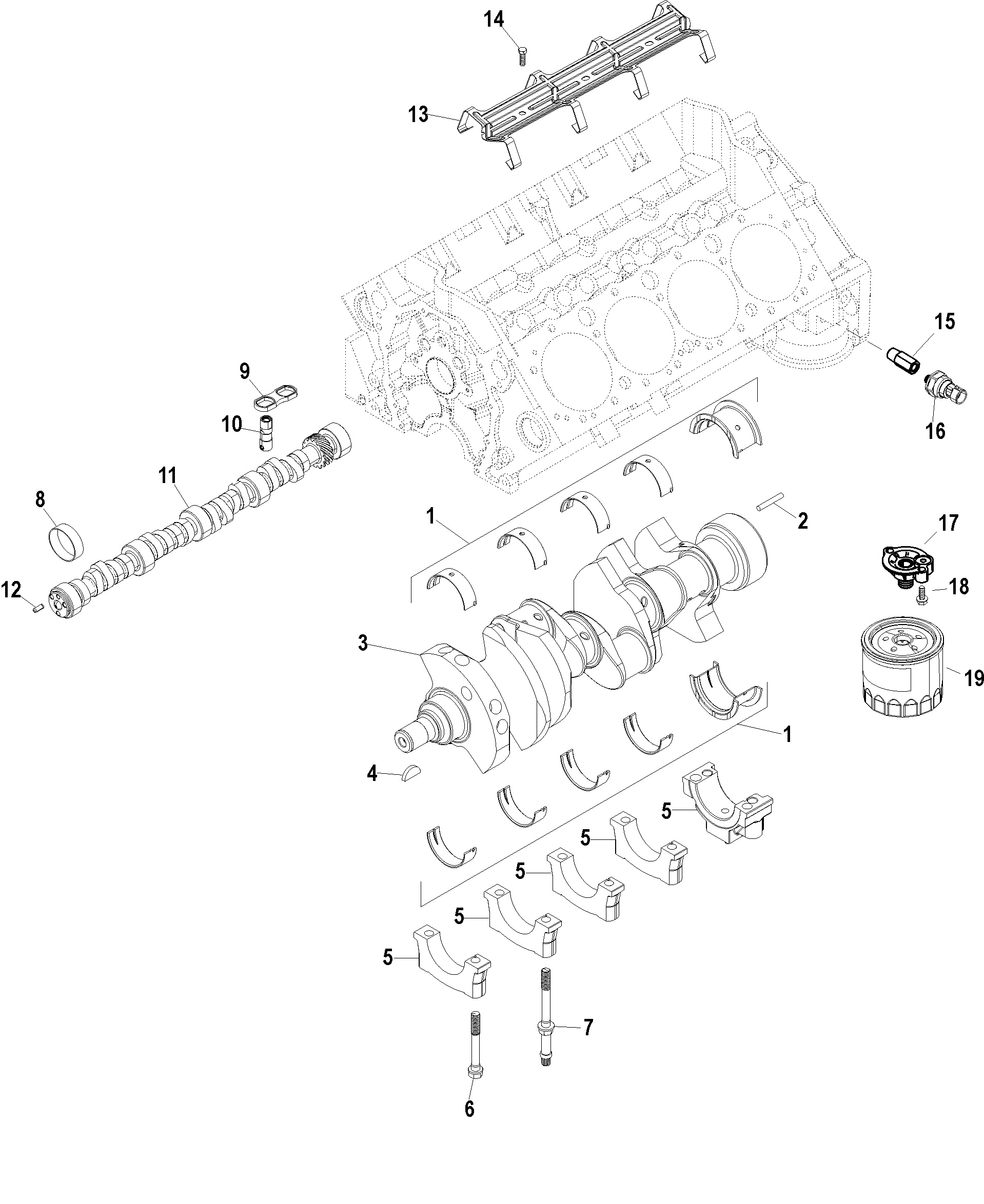 Cylinder Block, Camshaft And Crankshaft