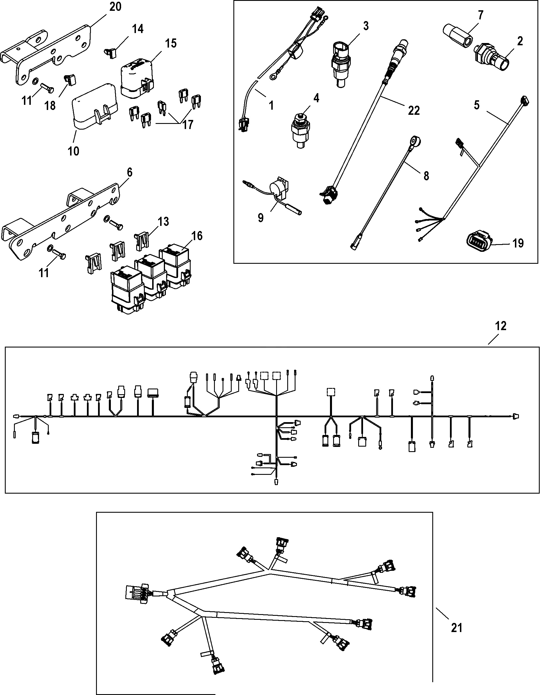 Electrical Components, Relay and Harness Assembly