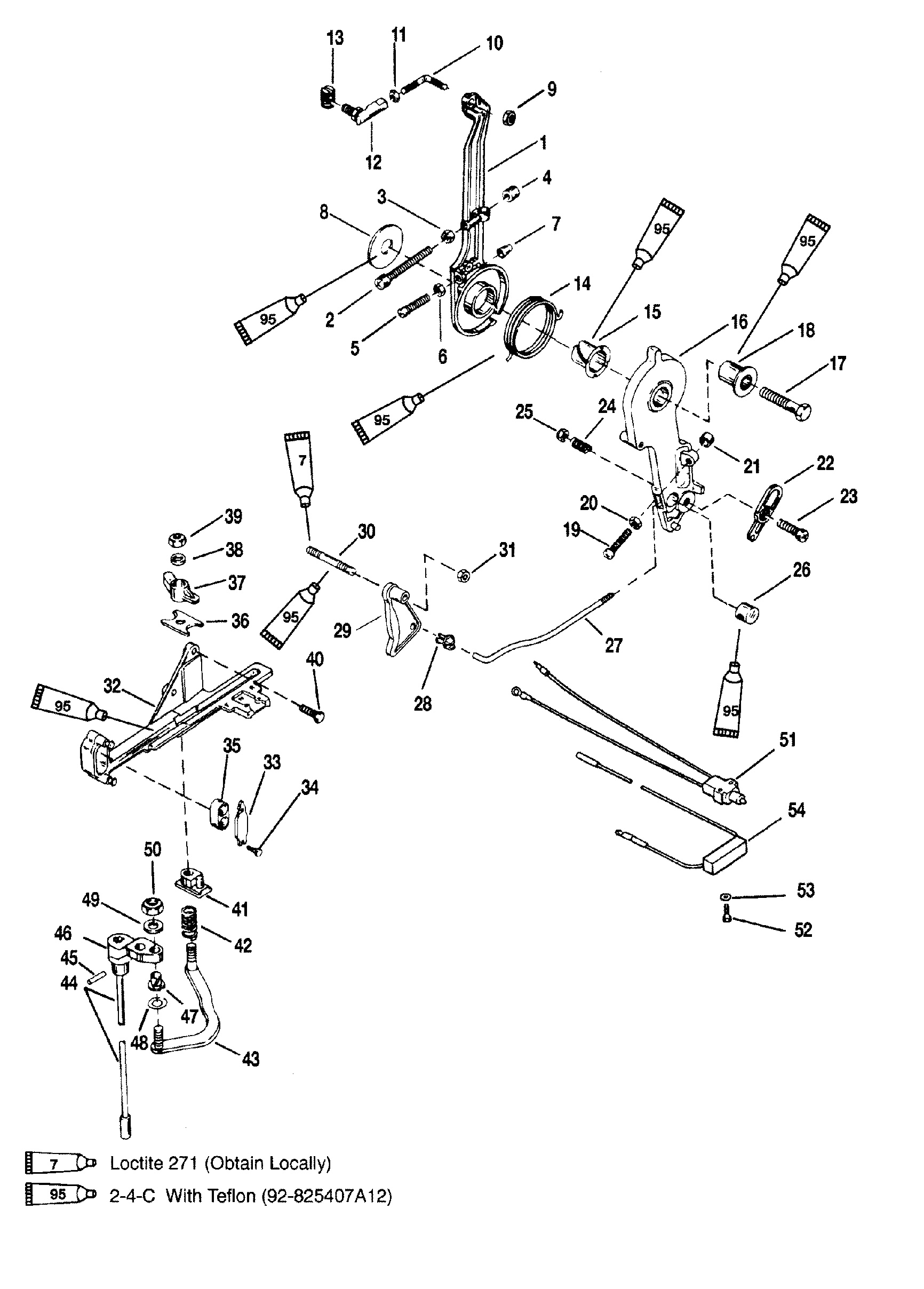 THROTTLE LEVER AND SHIFT SHAFT