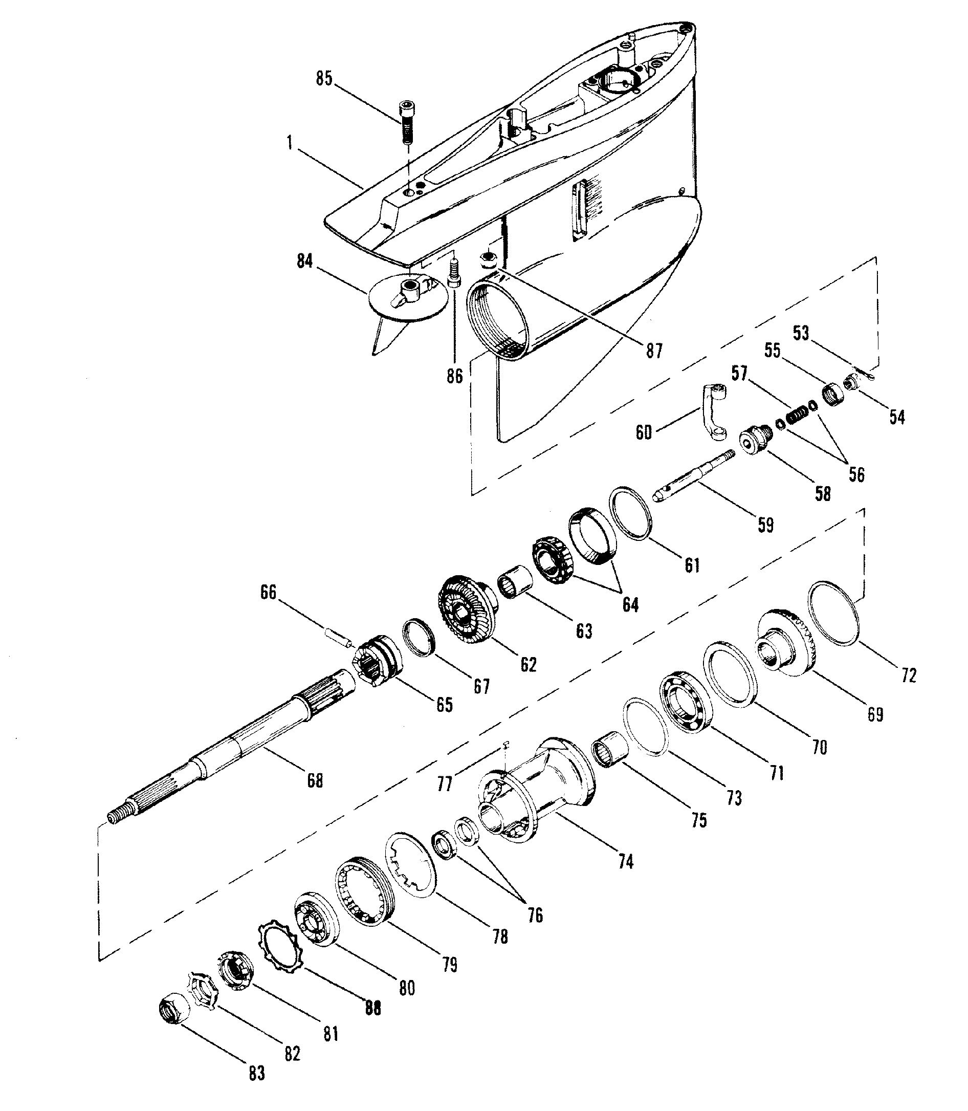 GEAR HOUSING, Propeller Shaft - R