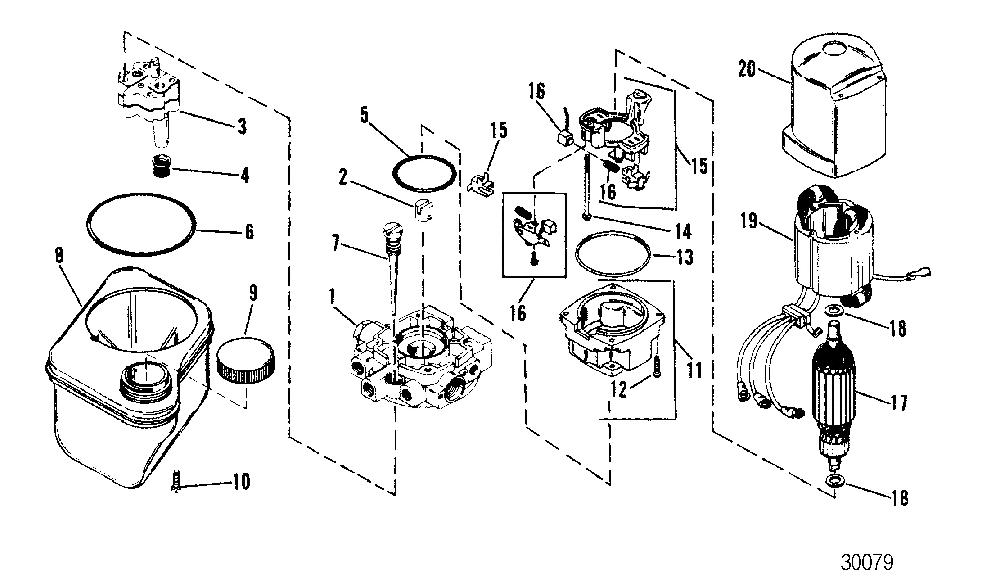HYDRAULIC PUMP OILDYNE PUMP PLASTIC RESERVOIR