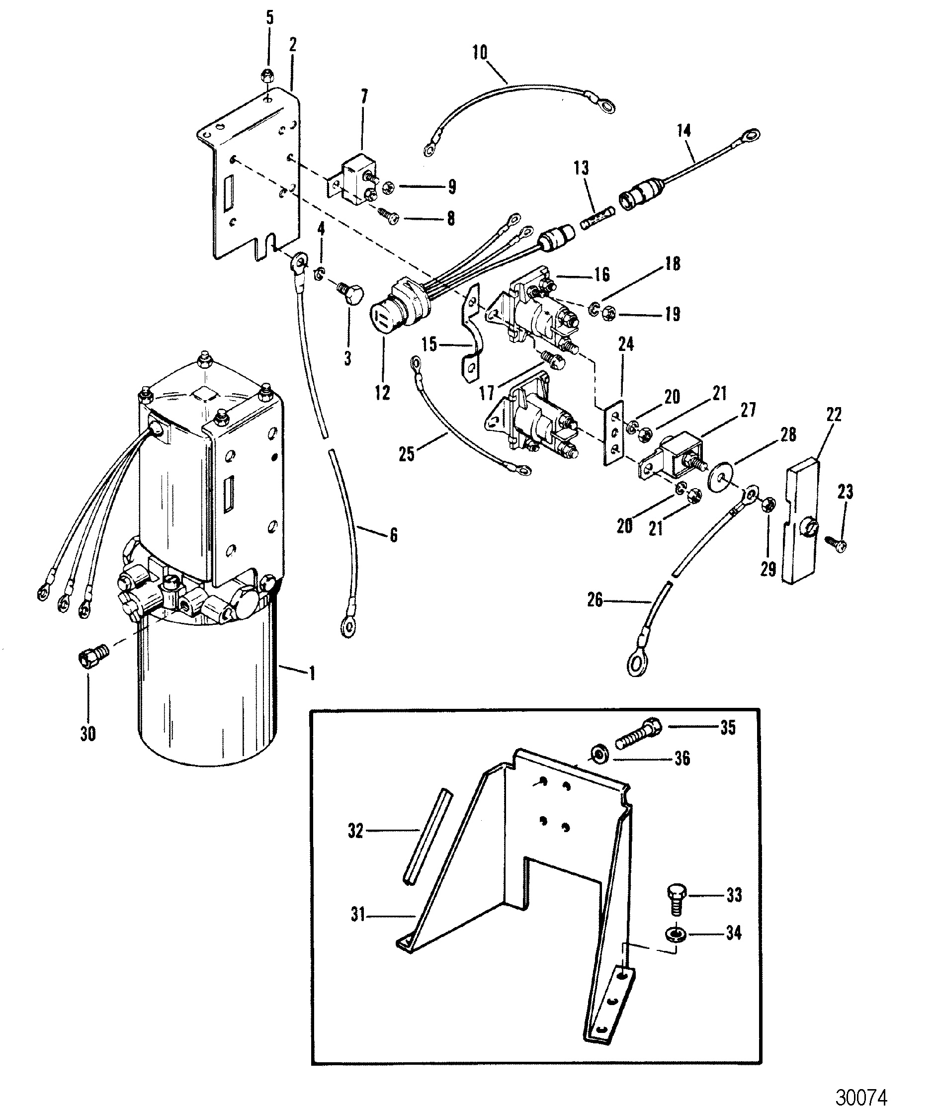 HYDRAULIC PUMP AND BRACKET OILDYNE PUMP METAL RESERVOIR
