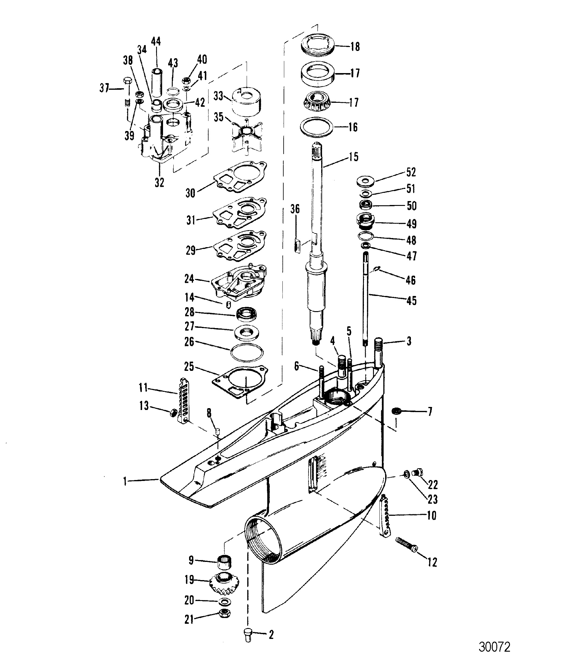GEAR HOUSING(DRIVESHAFT) - (COUNTER ROTATION)