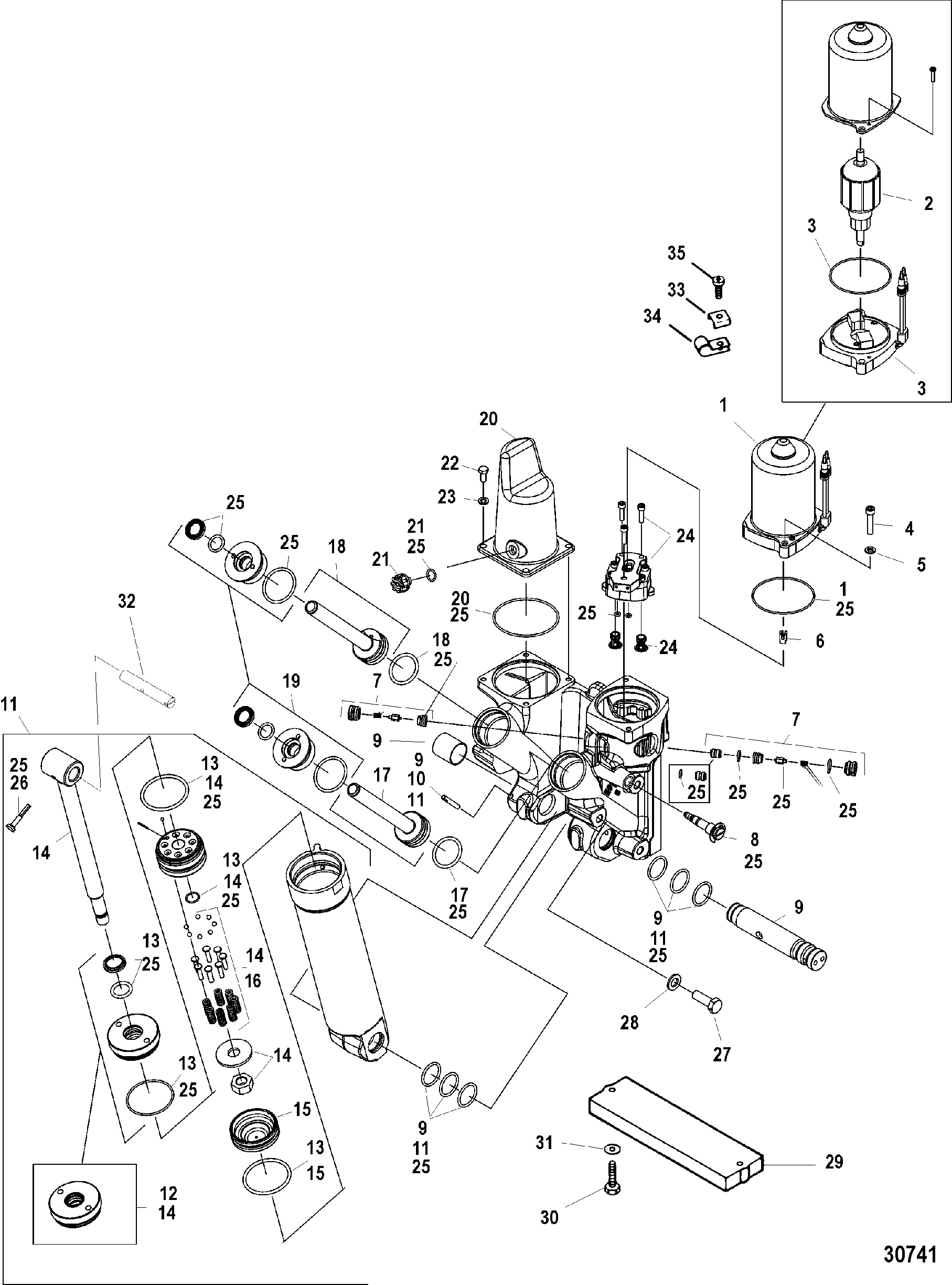 POWER TRIM COMPONENTS(CAST PUMP HOUSING)