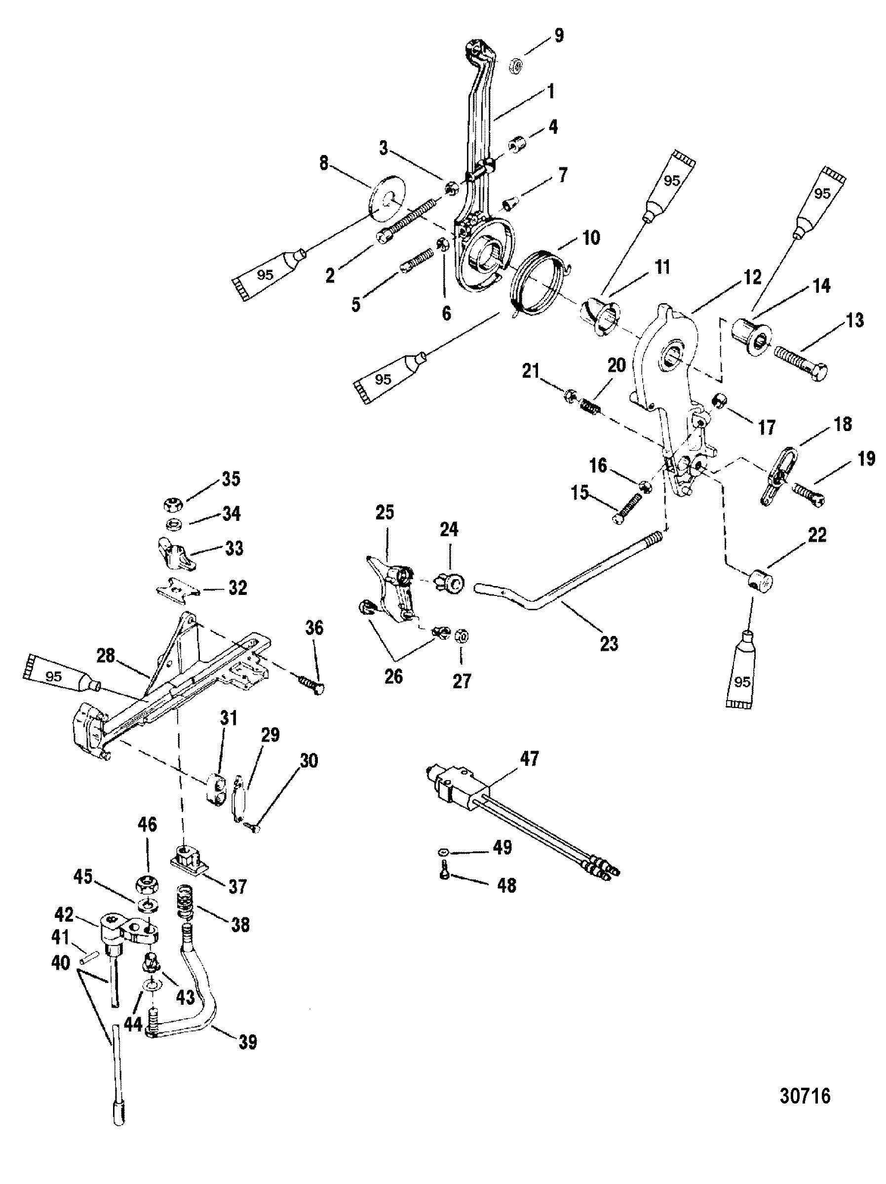 THROTTLE LEVER AND SHIFT SHAFT