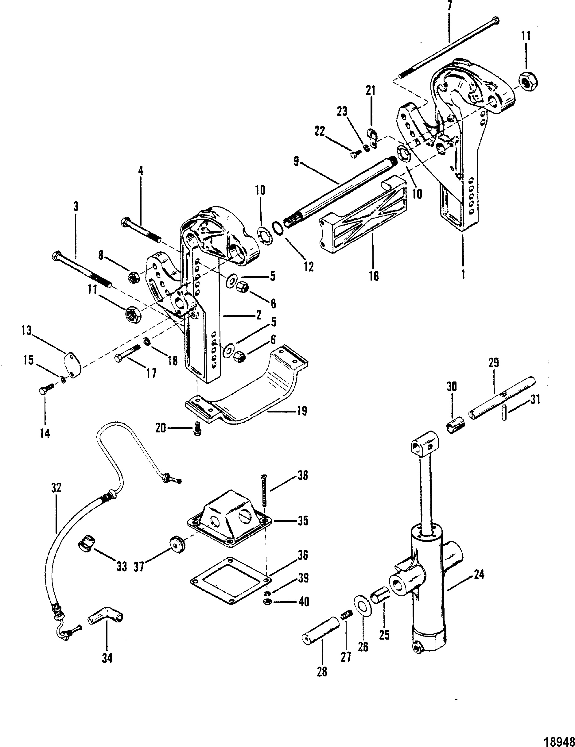 Transom Bracket(S N-ME-5503247 MA-5600162 thru 6616990)