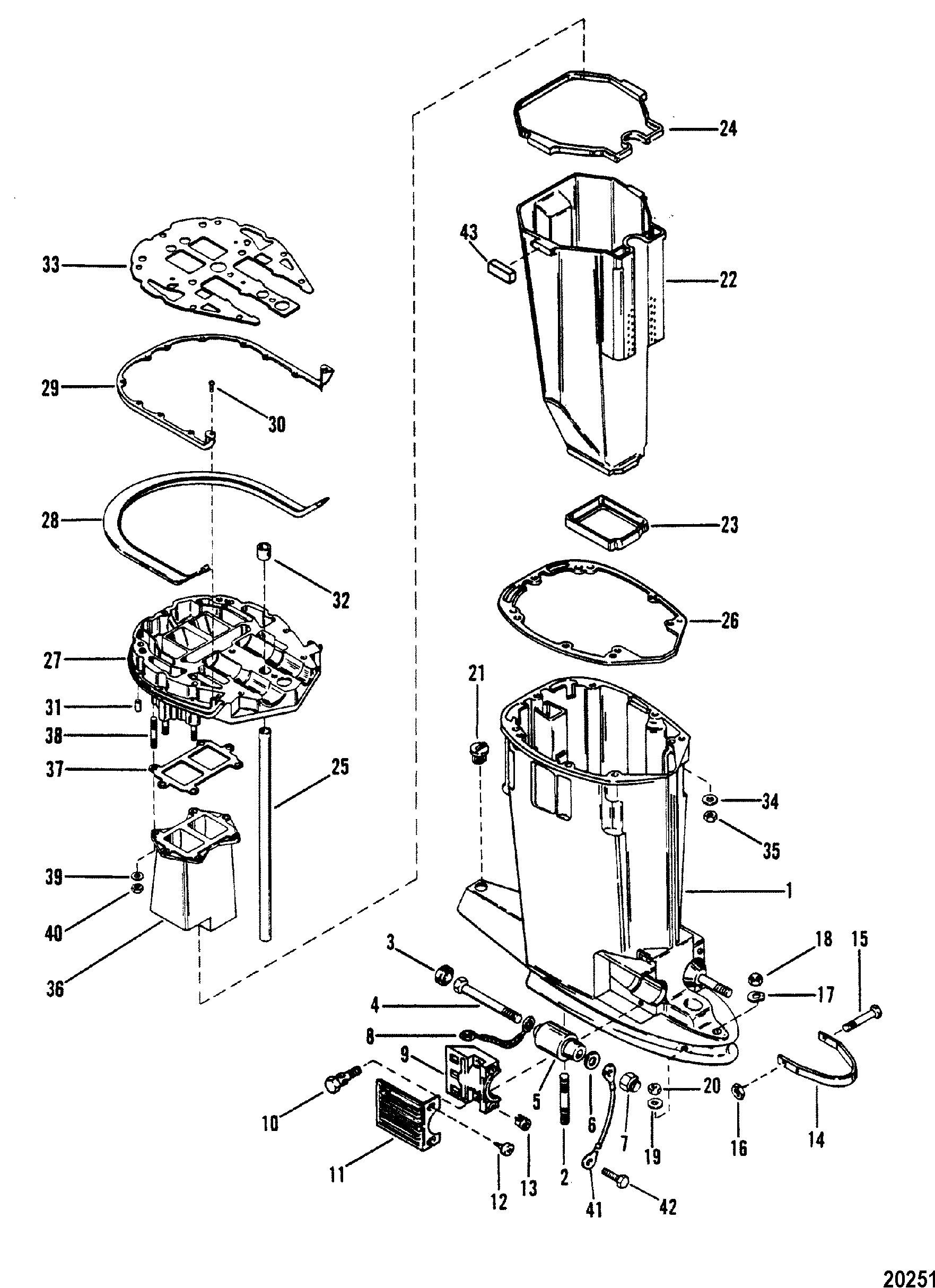 Driveshaft Housing and Exhaust Tube