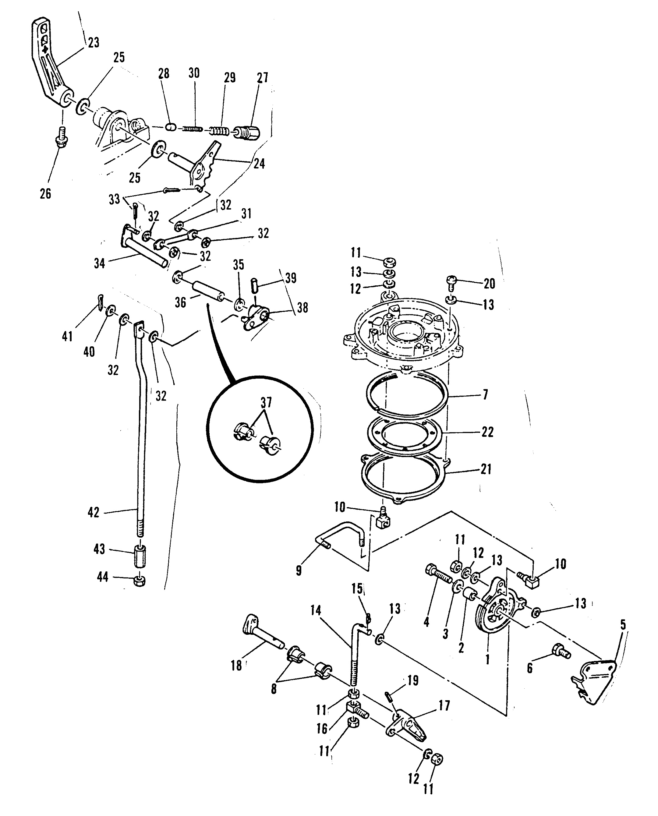 THROTTLE CONTROL GEAR SHIFT LINKAGE
