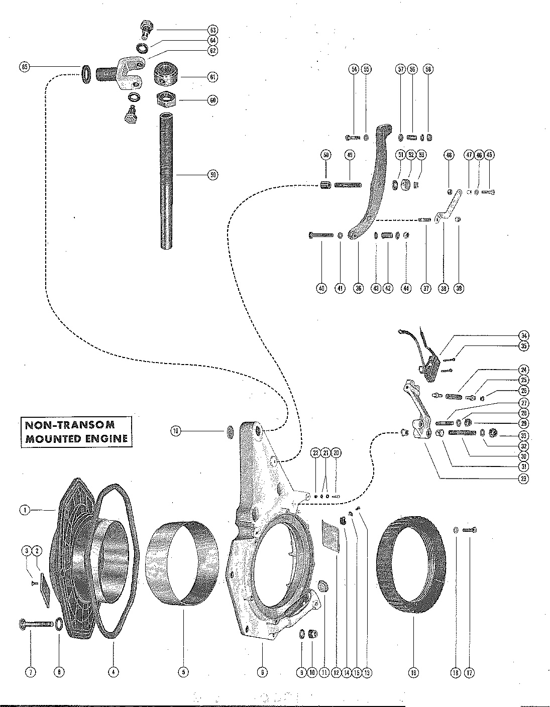 INNER AND OUTER TRANSOM PLATE AND SHIFT ARM