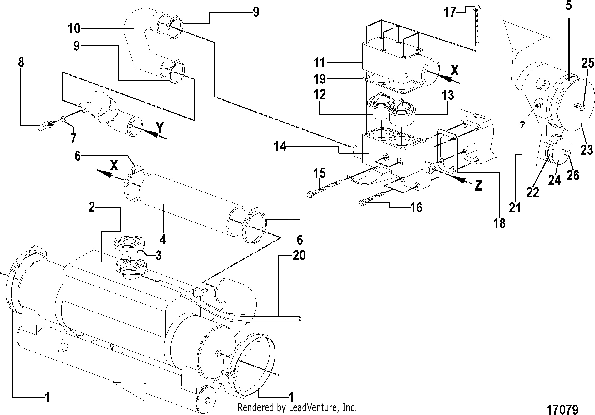 Heat Exchanger and Thermostat Housing