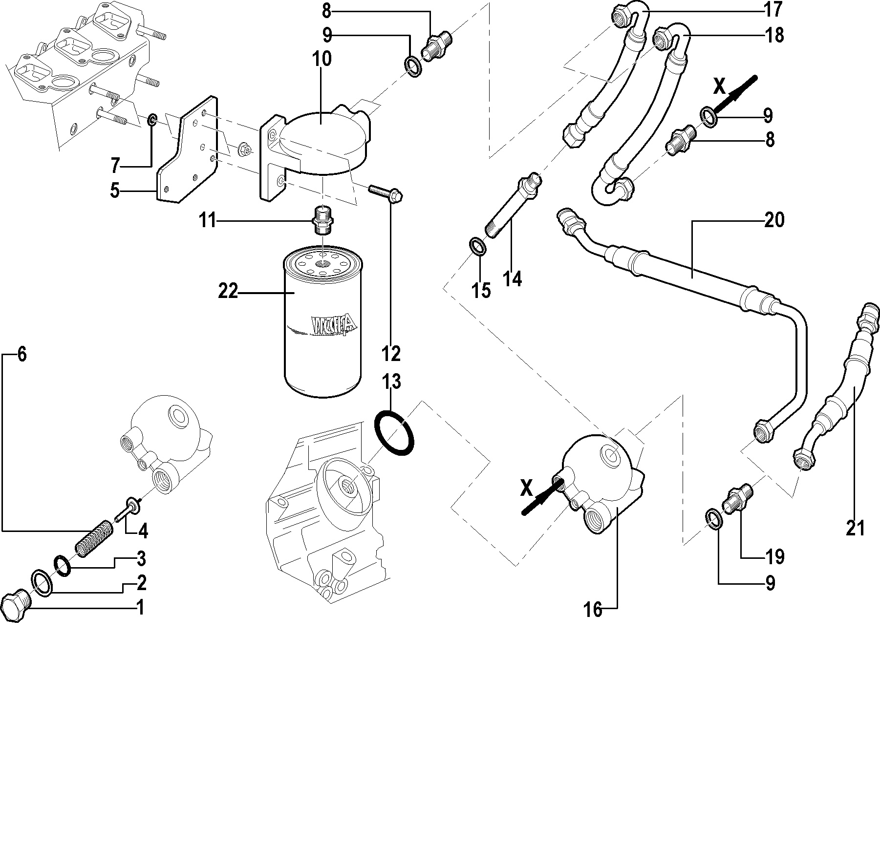 Oil Filter and Oil Hoses