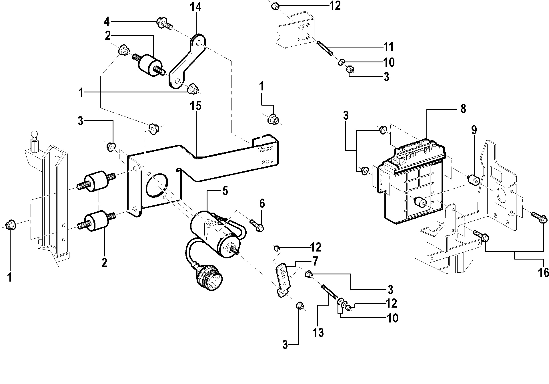 Control Unit and Bracket(New Design For ECM Location)