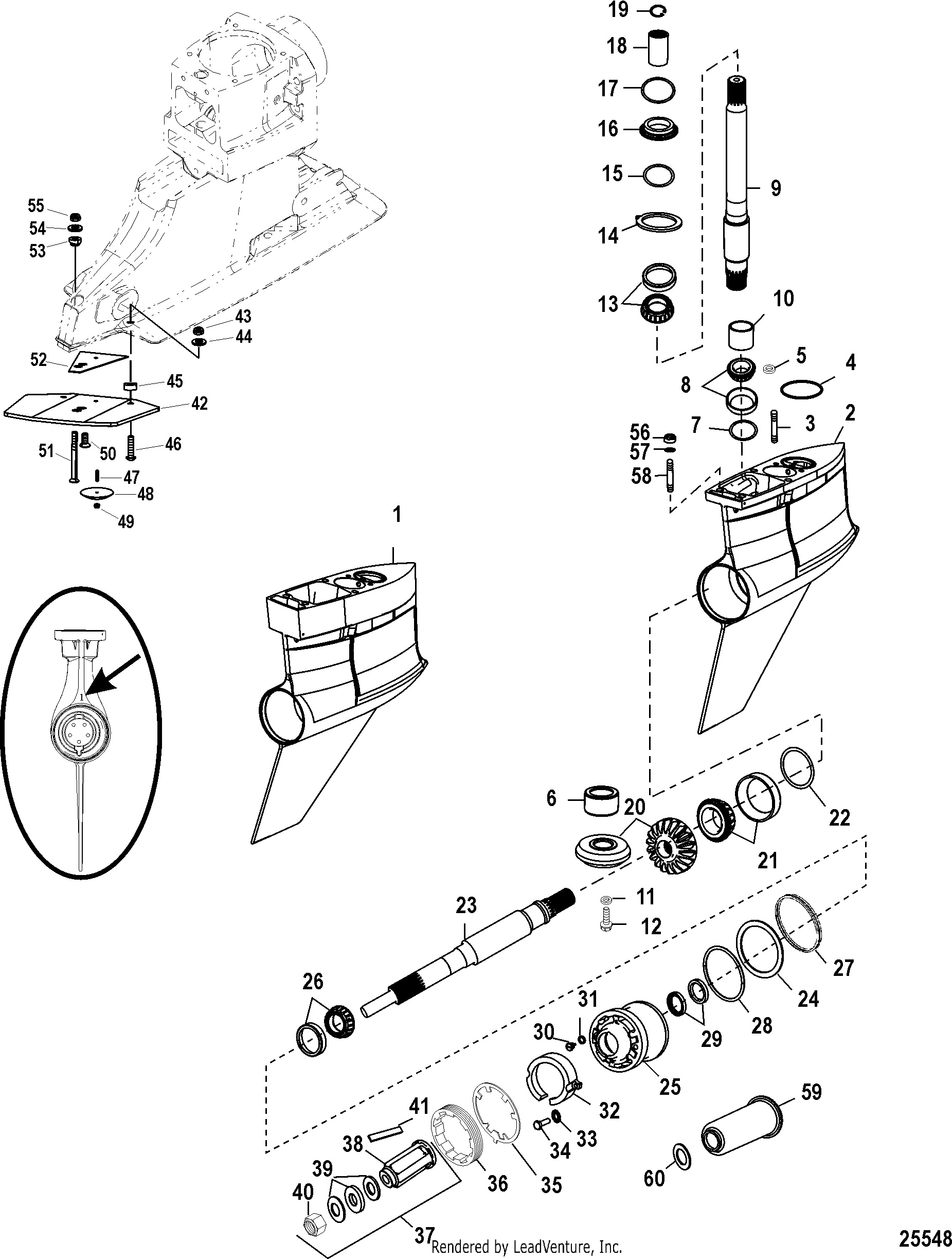 Gear Housing(Bravo I XR SportMaster)(0M955634 and Up)