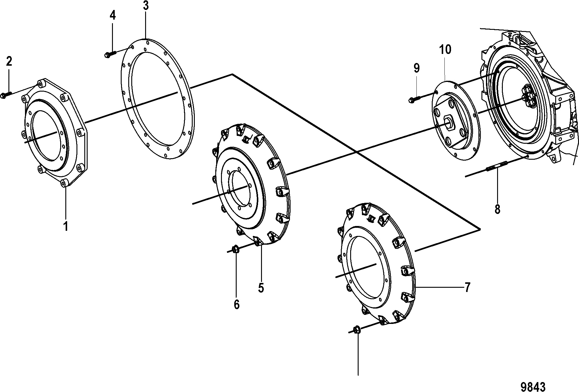 Couvercle du boîtier de volant moteur (intérieur)