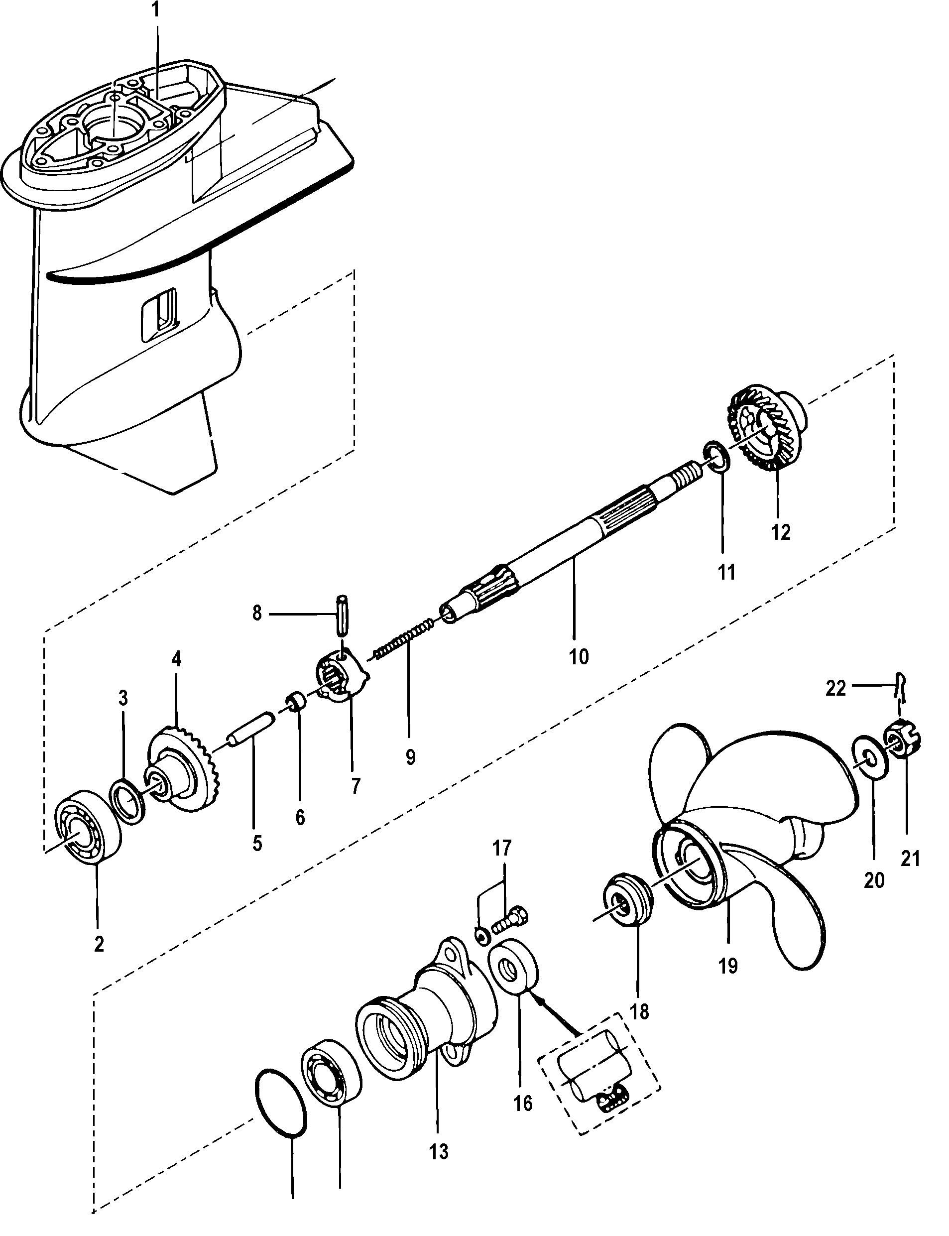 Gear Housing, Propeller Shaft-Non Bigfoot