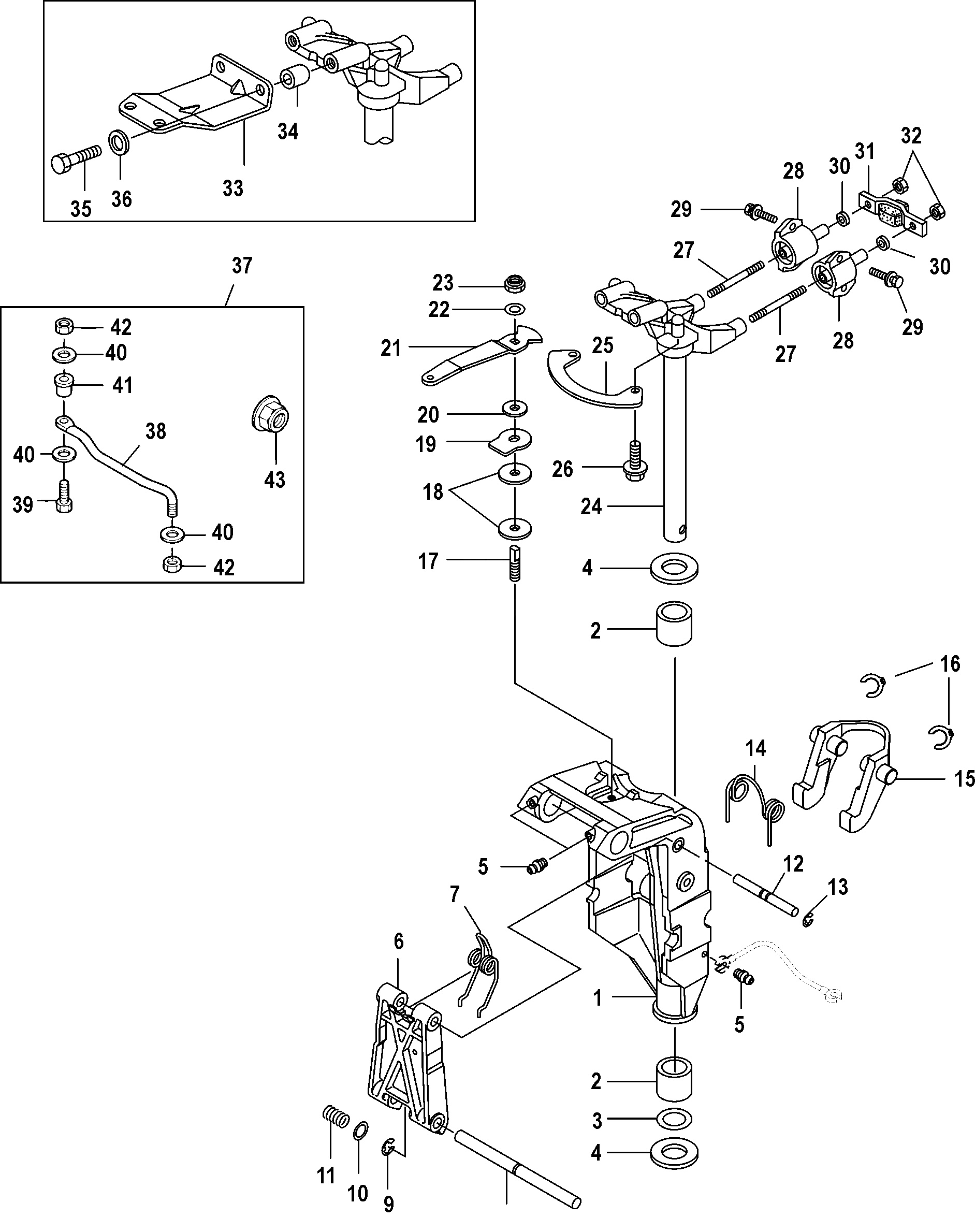 Swivel Bracket, Non-Power Tilt