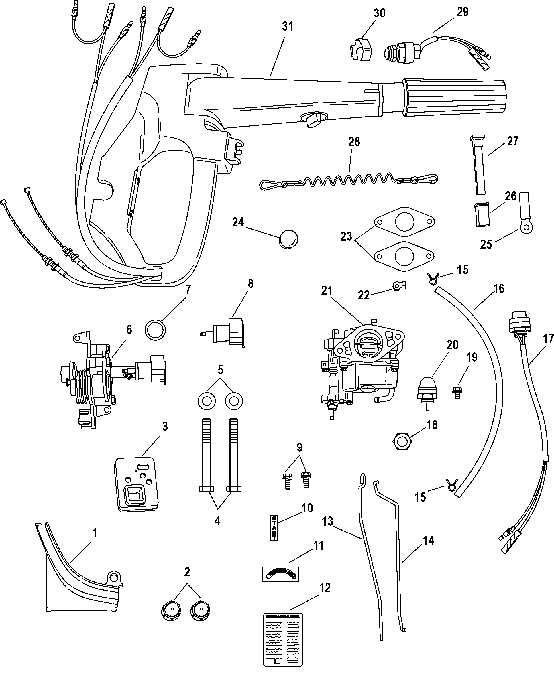 Kit de conversión de mango de timón, eléctrico, 889246A79