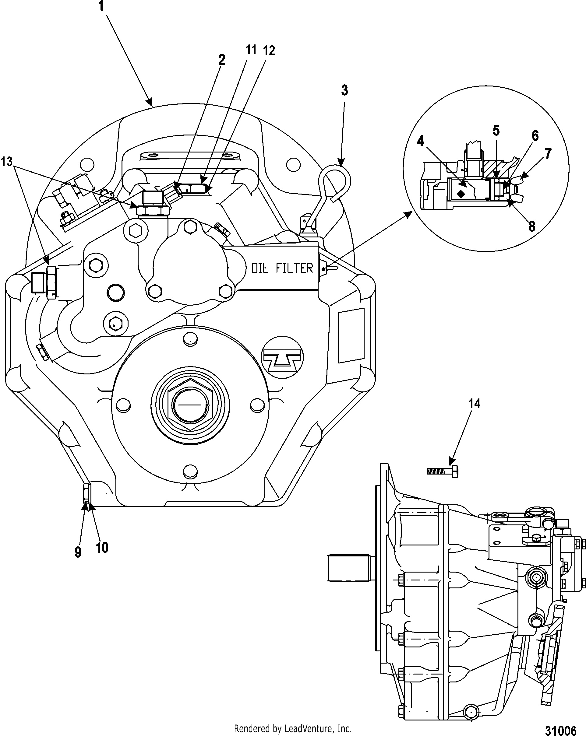 Transmission et pièces connexes (in-bord), Technodrive 345