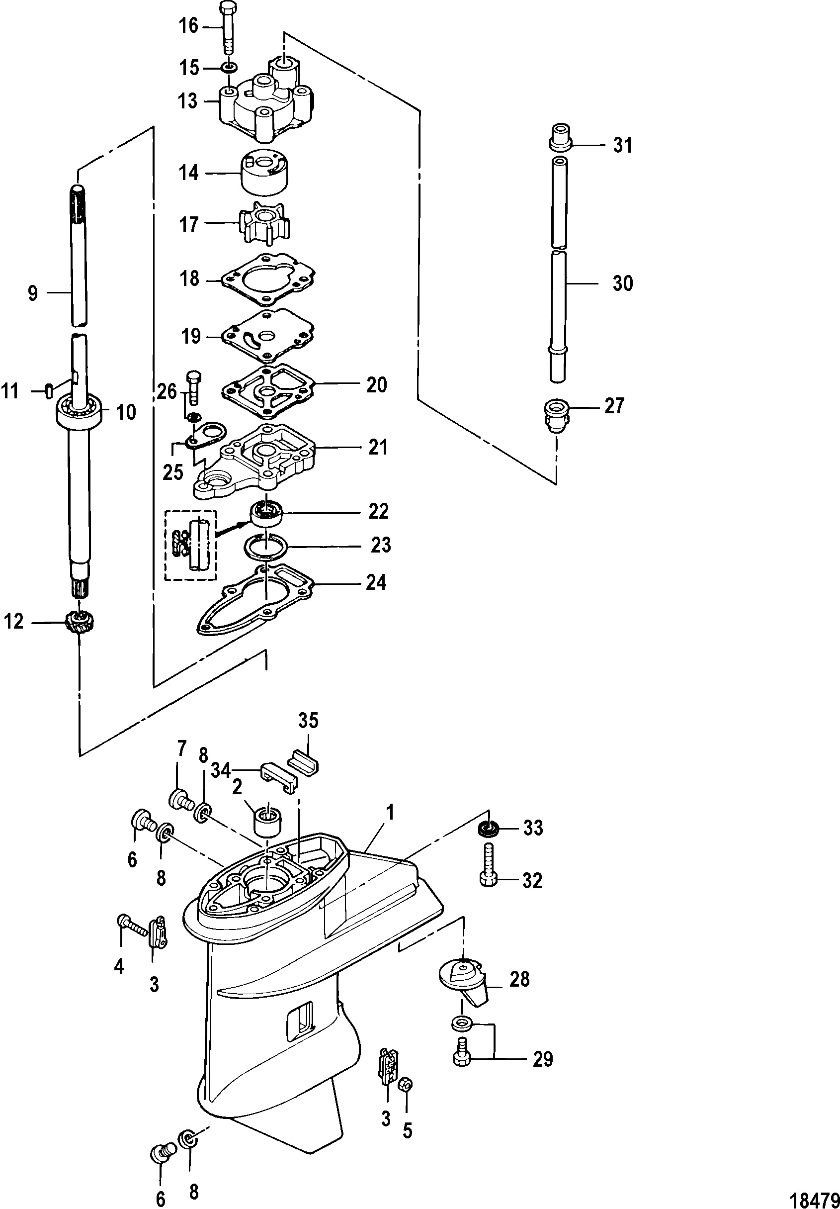 Gear Housing, Driveshaft-Non Bigfoot