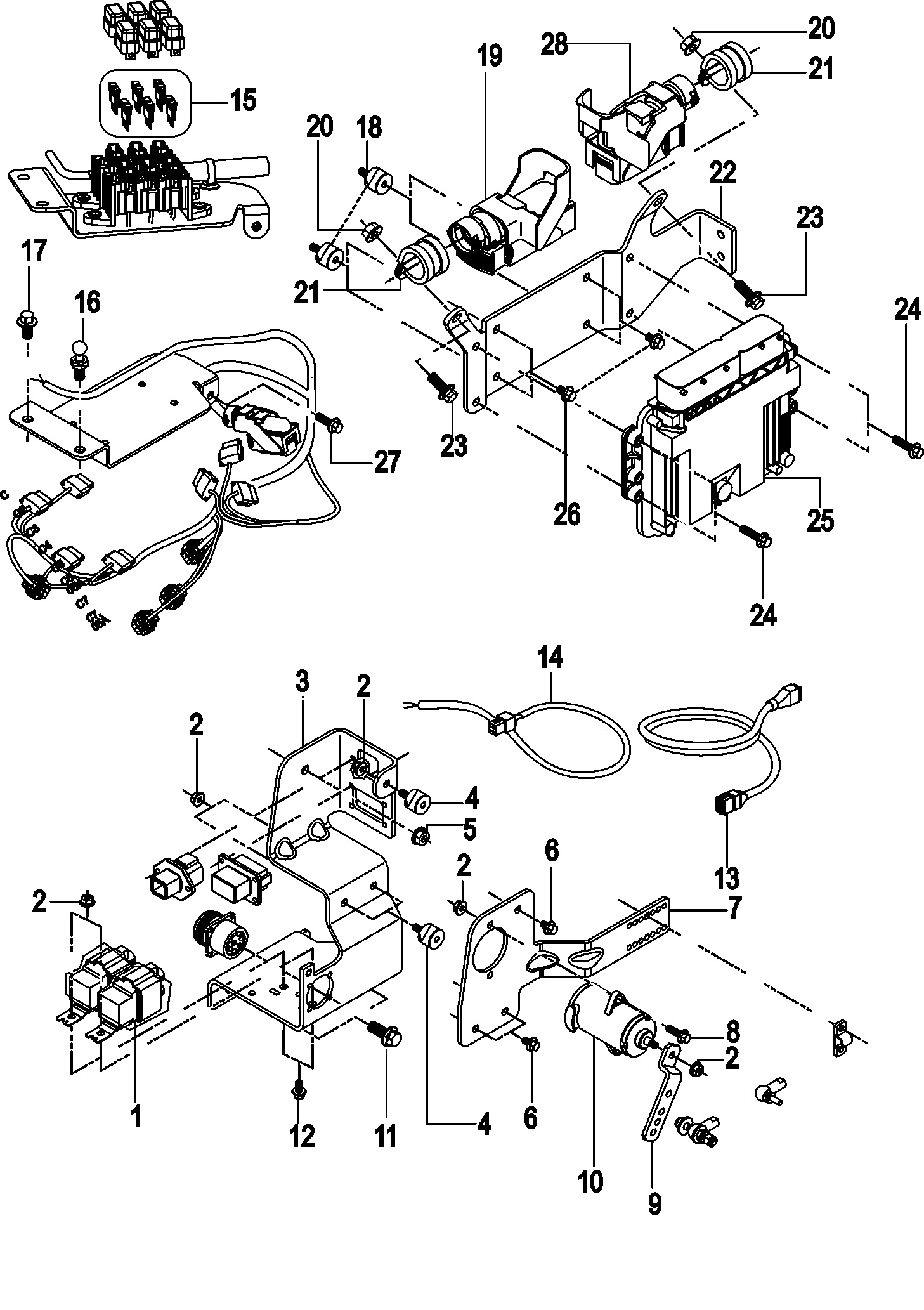 Electrical Components, Control Module and Brackets