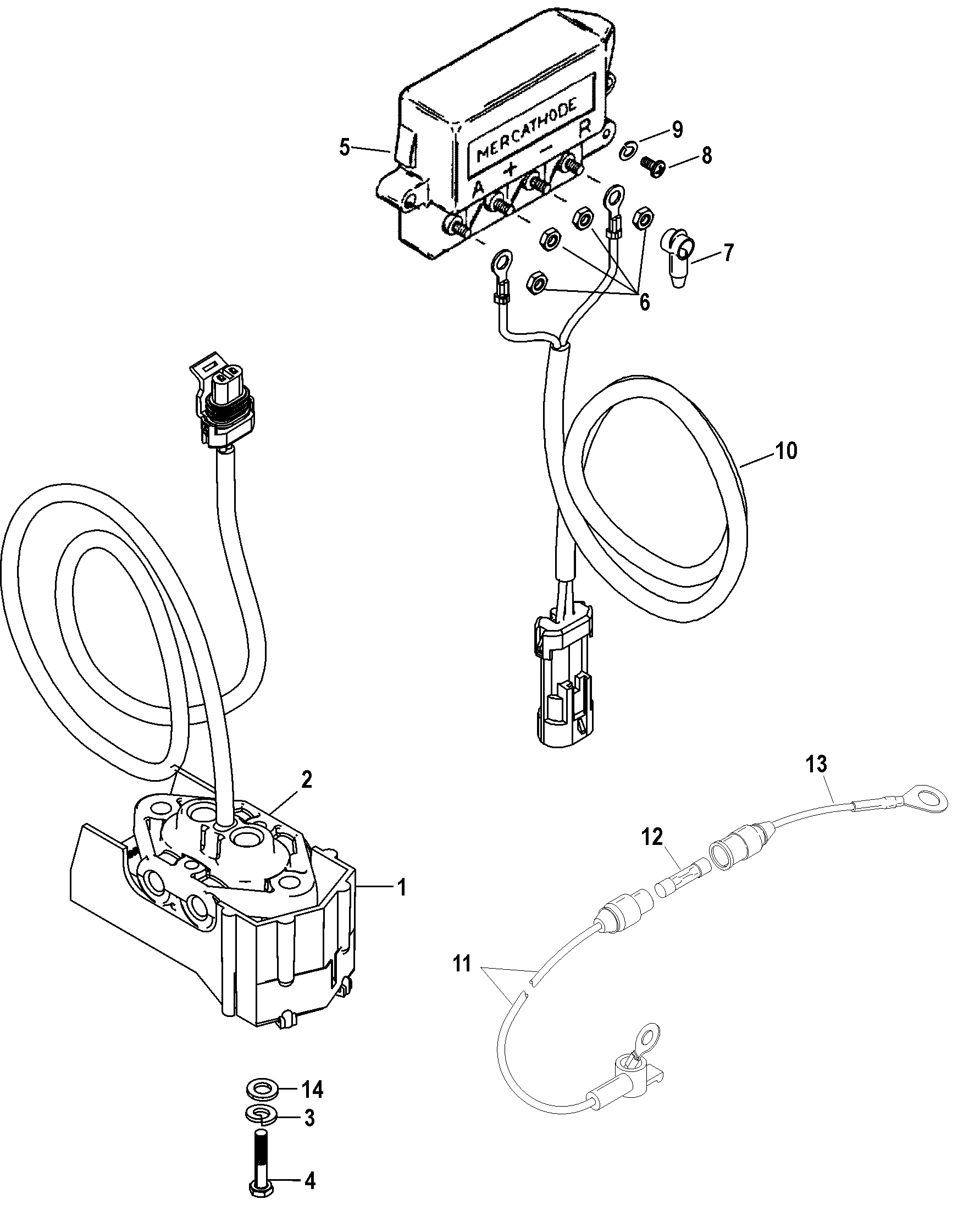 Mercathode Kit(Integrated Transom)