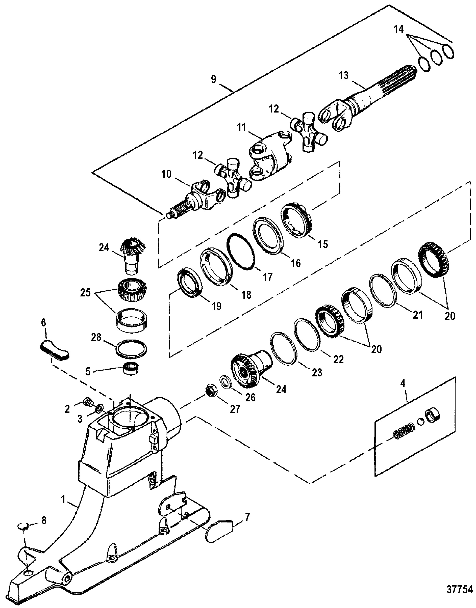 DRIVESHAFT HOUSING AND DRIVE GEARS
