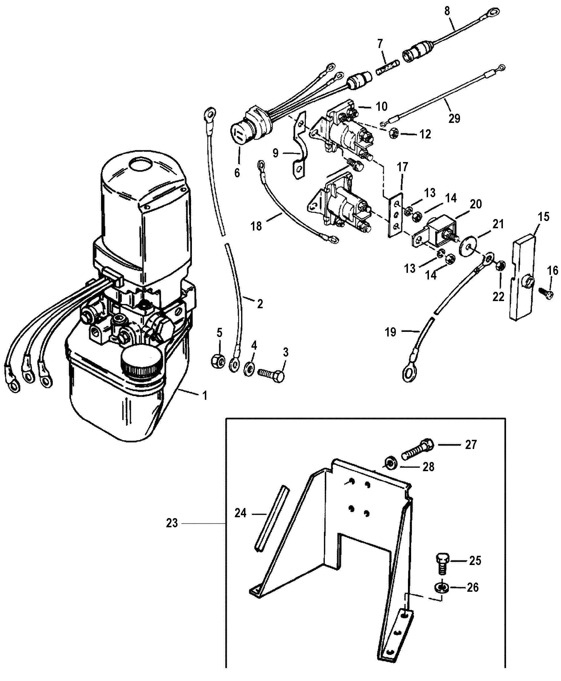 HYDRAULIC PUMP AND BRACKET