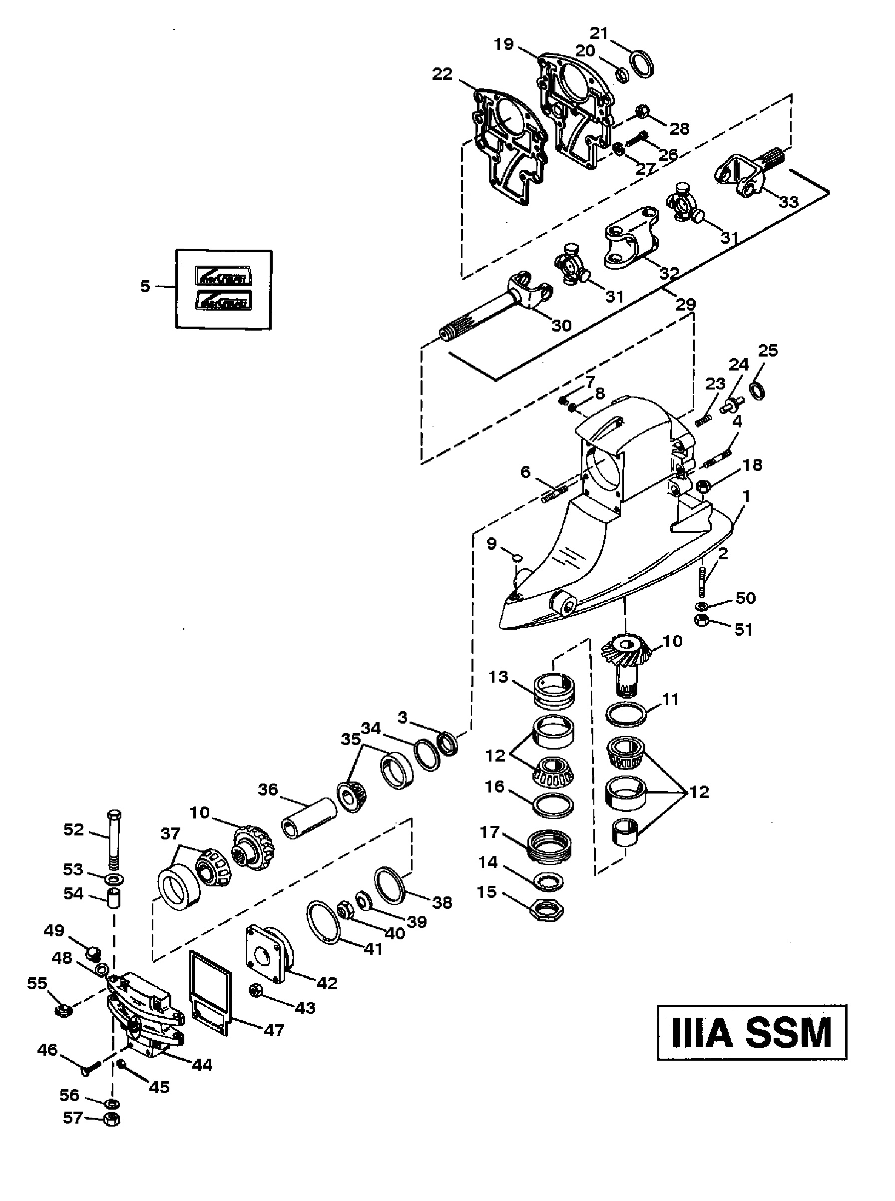 DRIVESHAFT HOUSING AND GEAR ASSY(IIIA SSM)