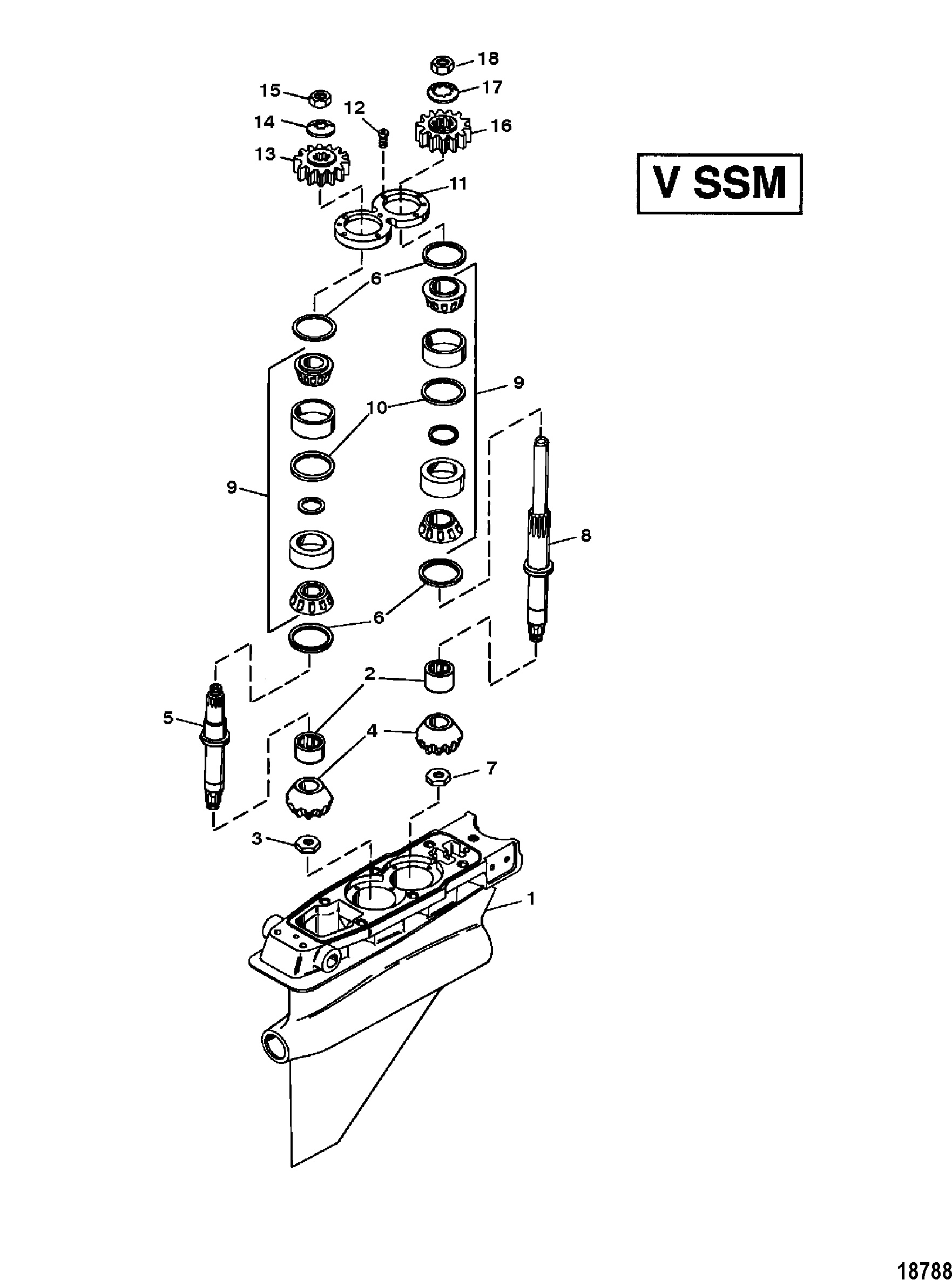 GEAR HOUSING ASSEMBLY(DRIVESHAFT) (V SSM)
