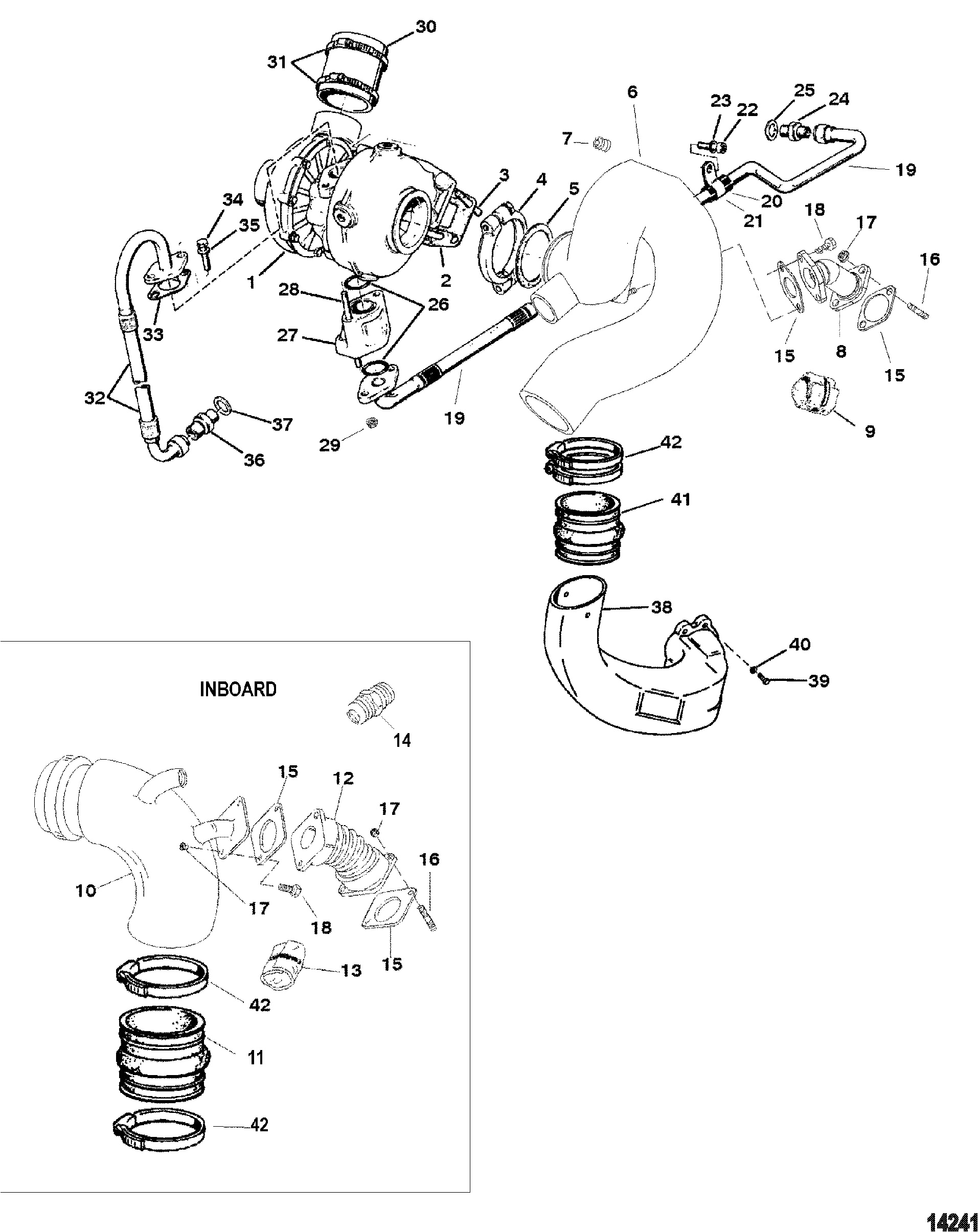 Turbocharger And Exhaust Elbow