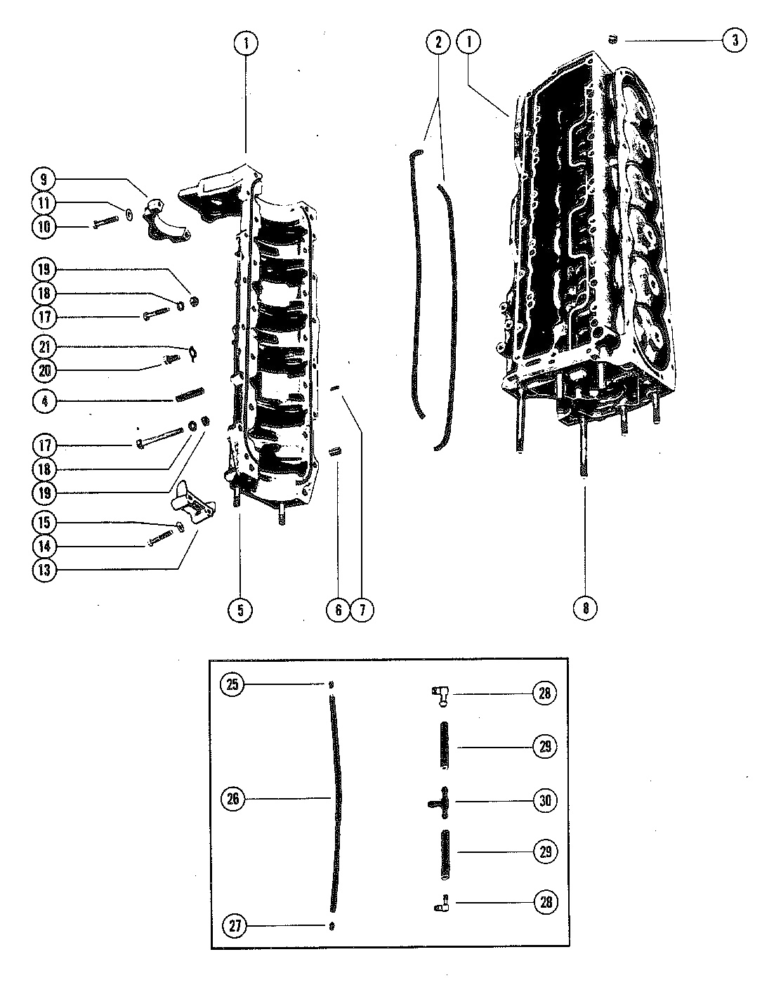 CYLINDER BLOCK AND CRANKCASE ASSEMBLY