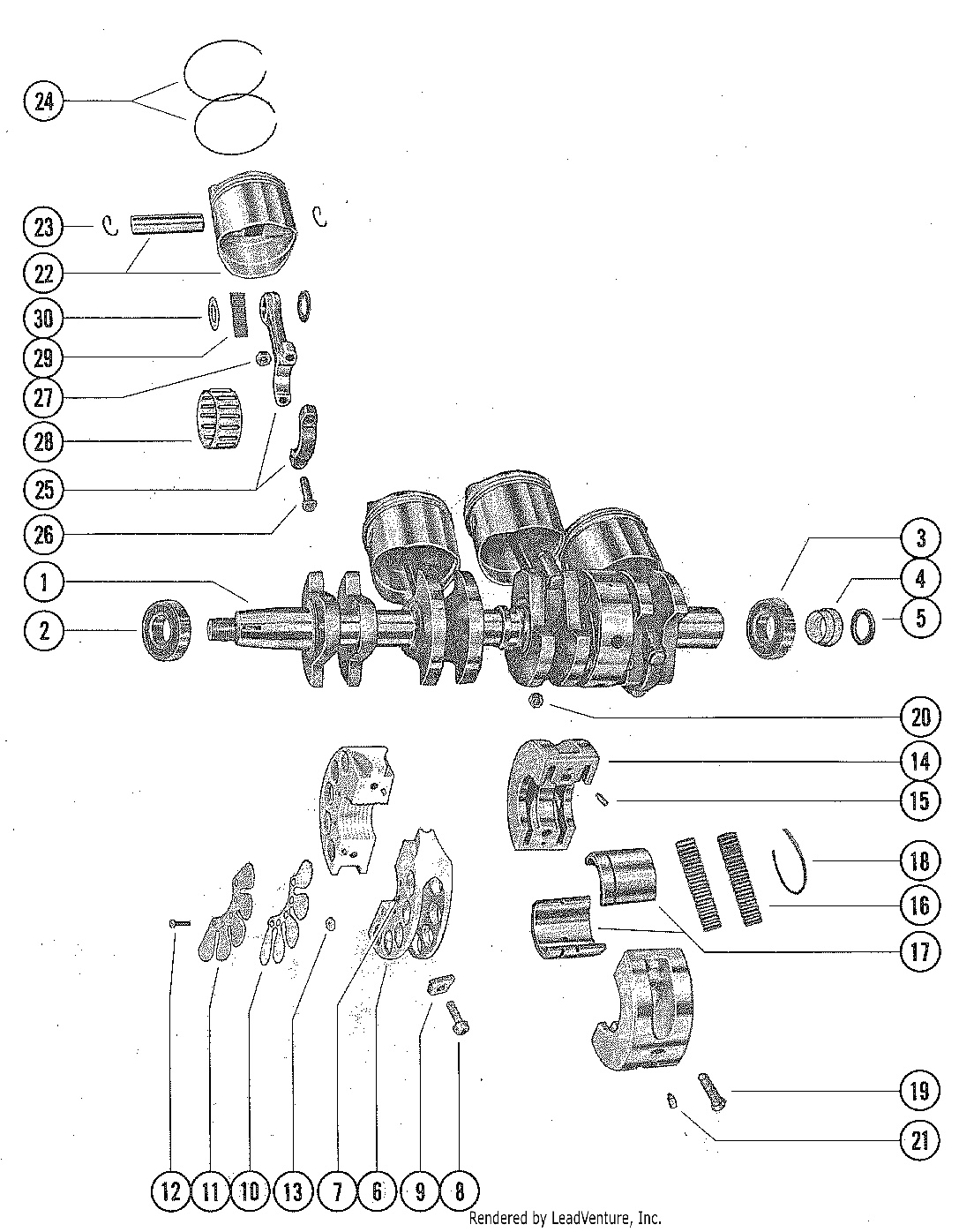 CRANKSHAFT, PISTON AND CONNECTING ROD