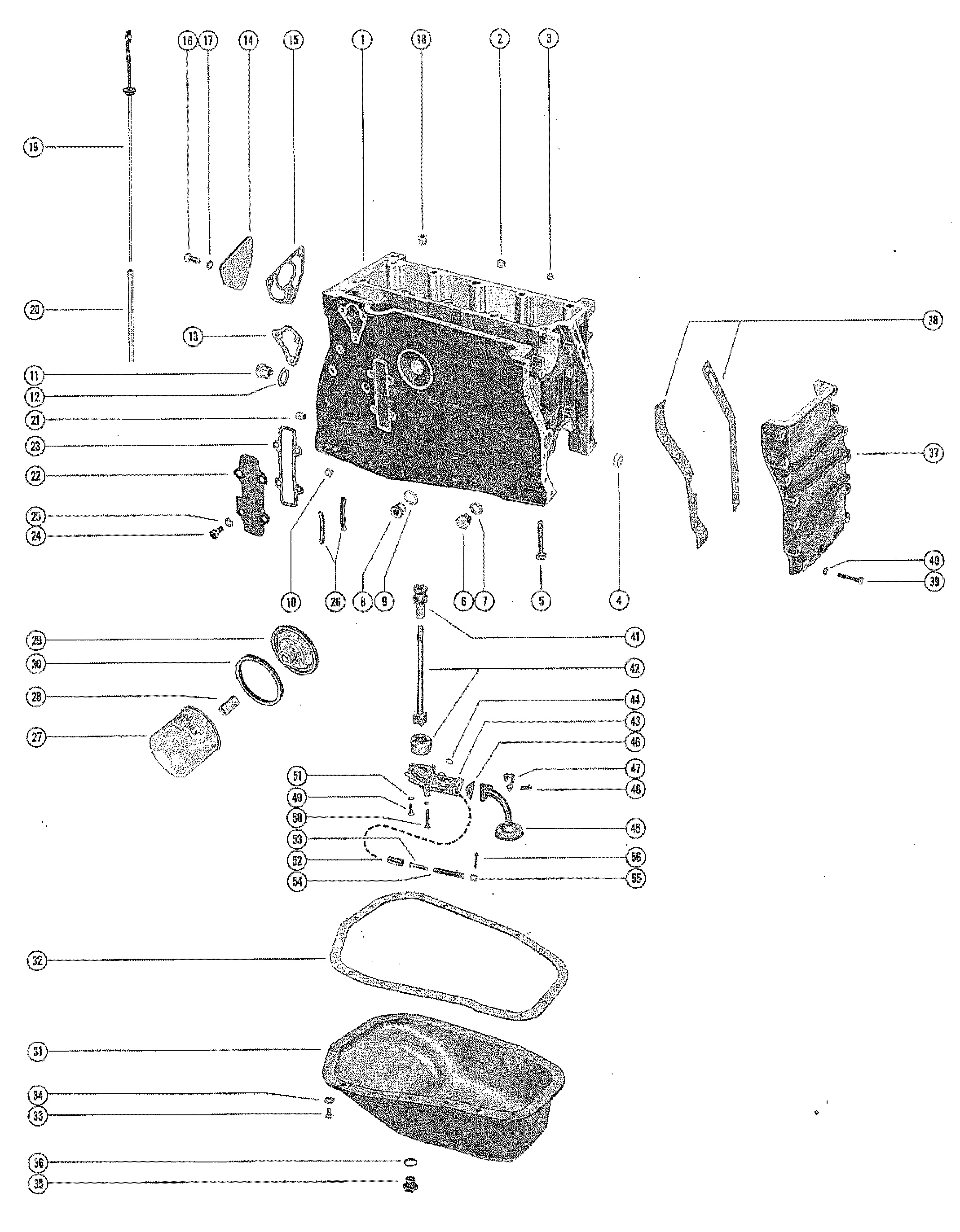 BLOC-CYLINDRES, CARTER D'HUILE ET POMPE À HUILE MARINE 90 SHORT-BLOCK