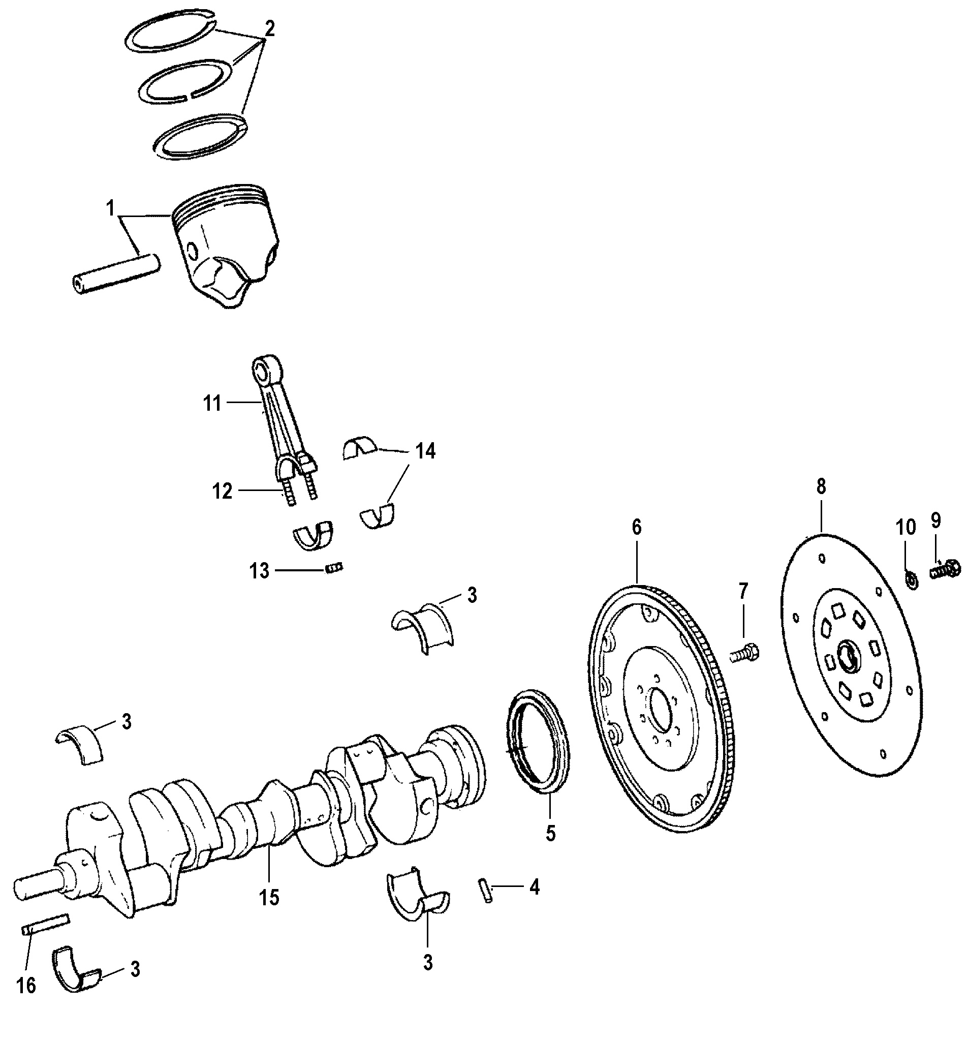 Crankshaft, Pistons and Connecting Rods