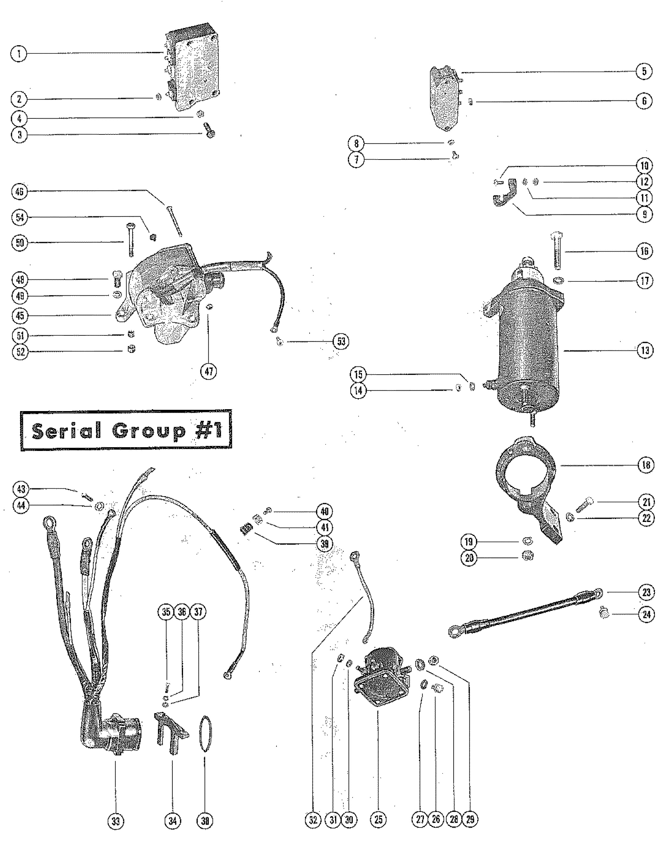 STARTER MOTOR AND WIRING HARNESS (SERIAL GROUP #1)