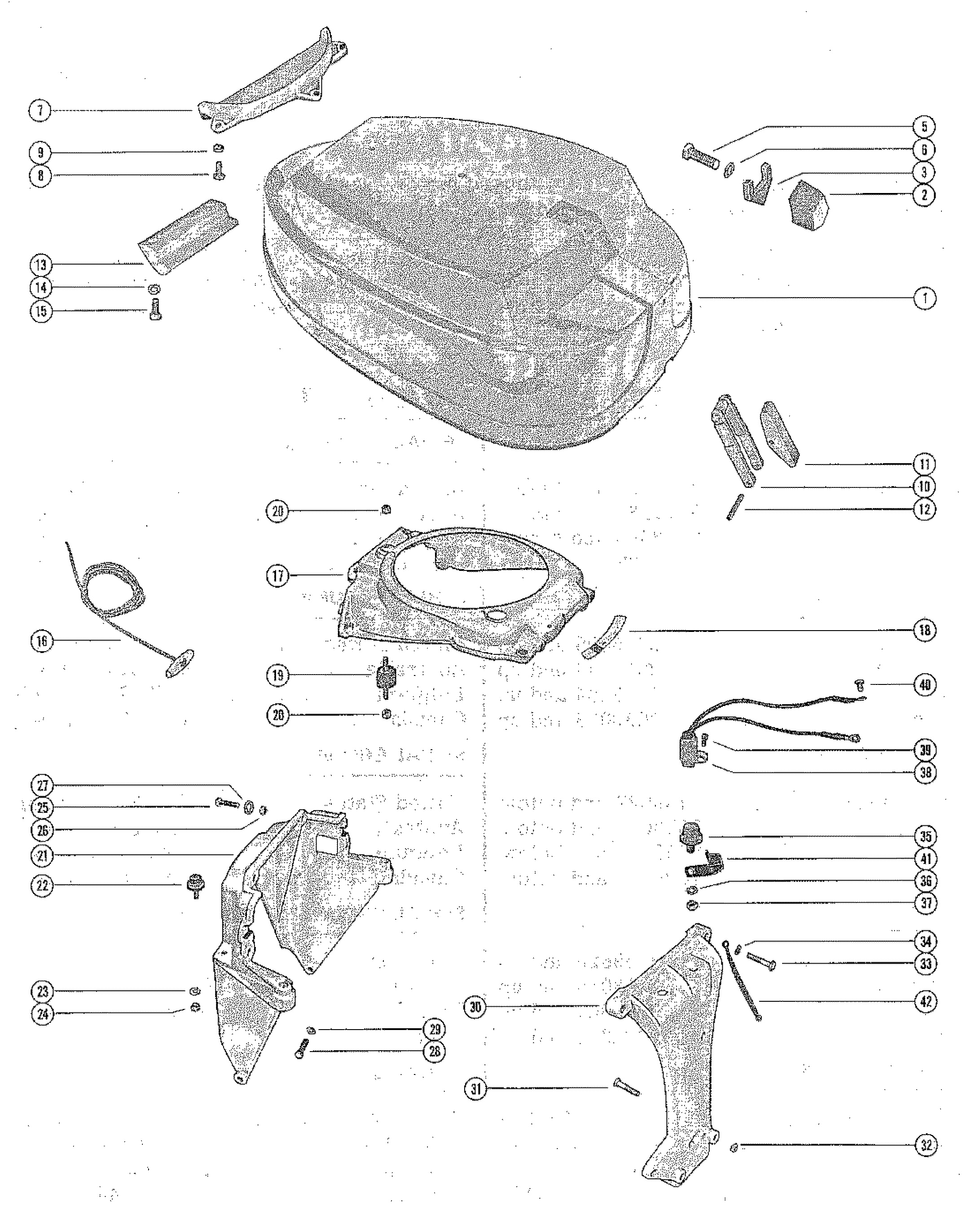 TOP COWL AND SUPPORT BRACKETS