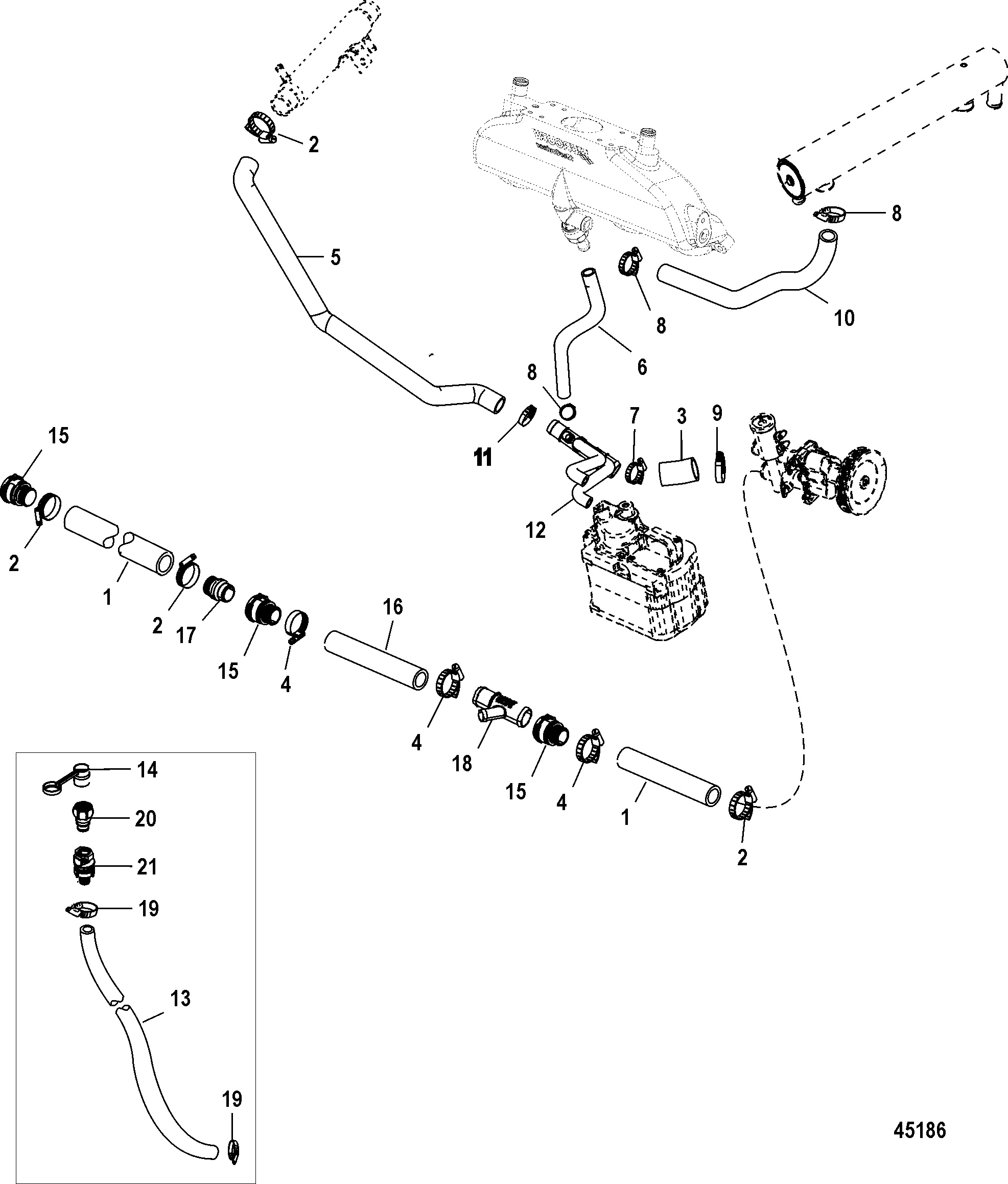Cooling System, Raw Water Components, Starboard