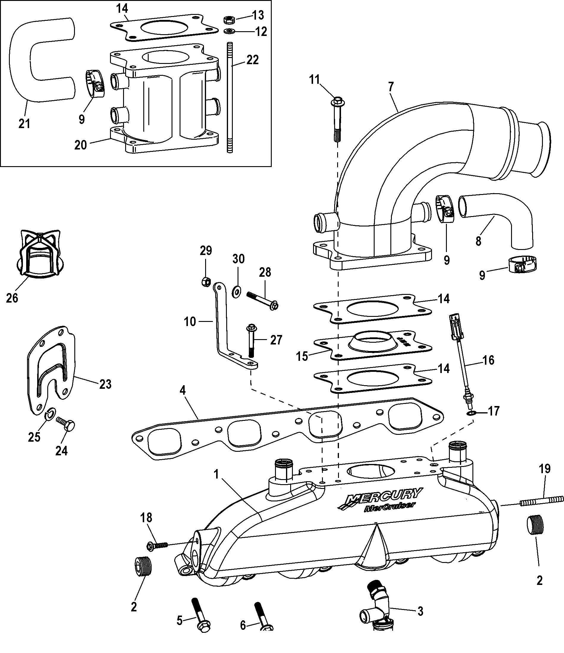 Exhaust Manifold, Elbow and Riser