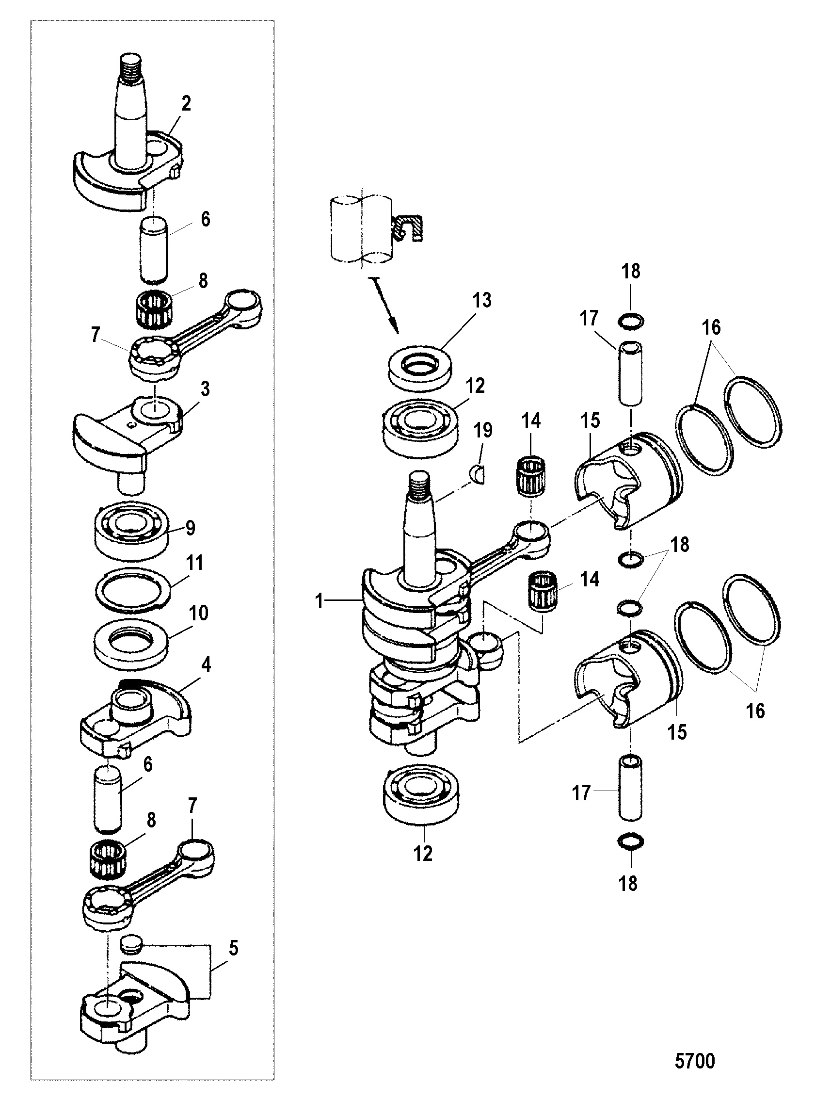 Crankshaft, Pistons and Connecting Rods