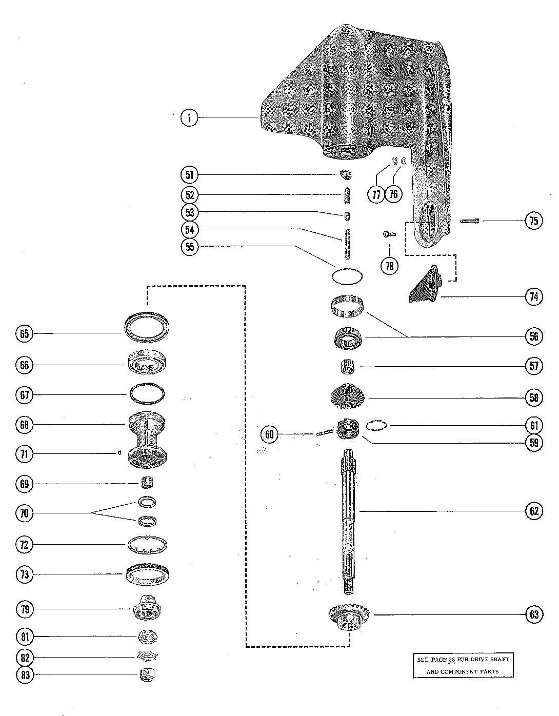 GEAR HOUSING ASSEMBLY, COMPLETE (SERIAL GROUP #2) (PAGE 2)