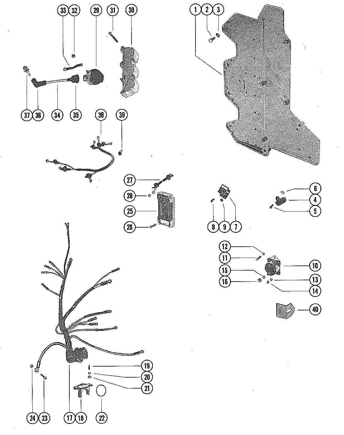 WIRING HARNESS, SWITCH BOX AND IGNITION COIL