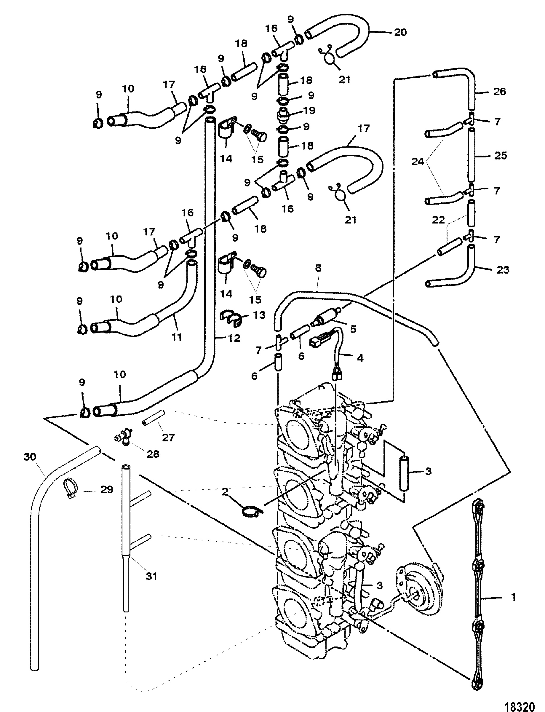 Linee di sfiato del carburante (numero di serie 0T408999 e inferiore)
